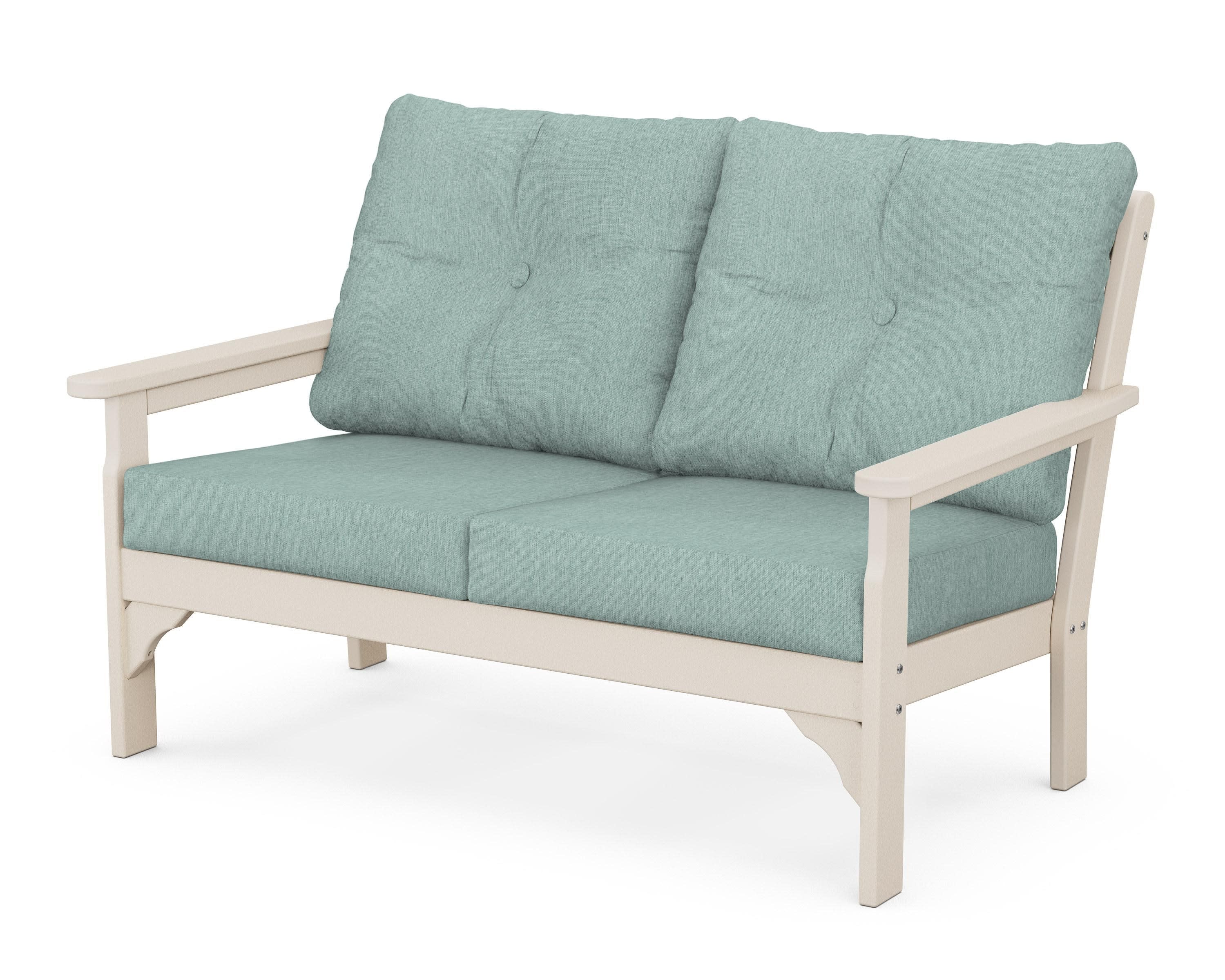 Vineyard Deep Seating Loveseat in Sand / Glacier Spa