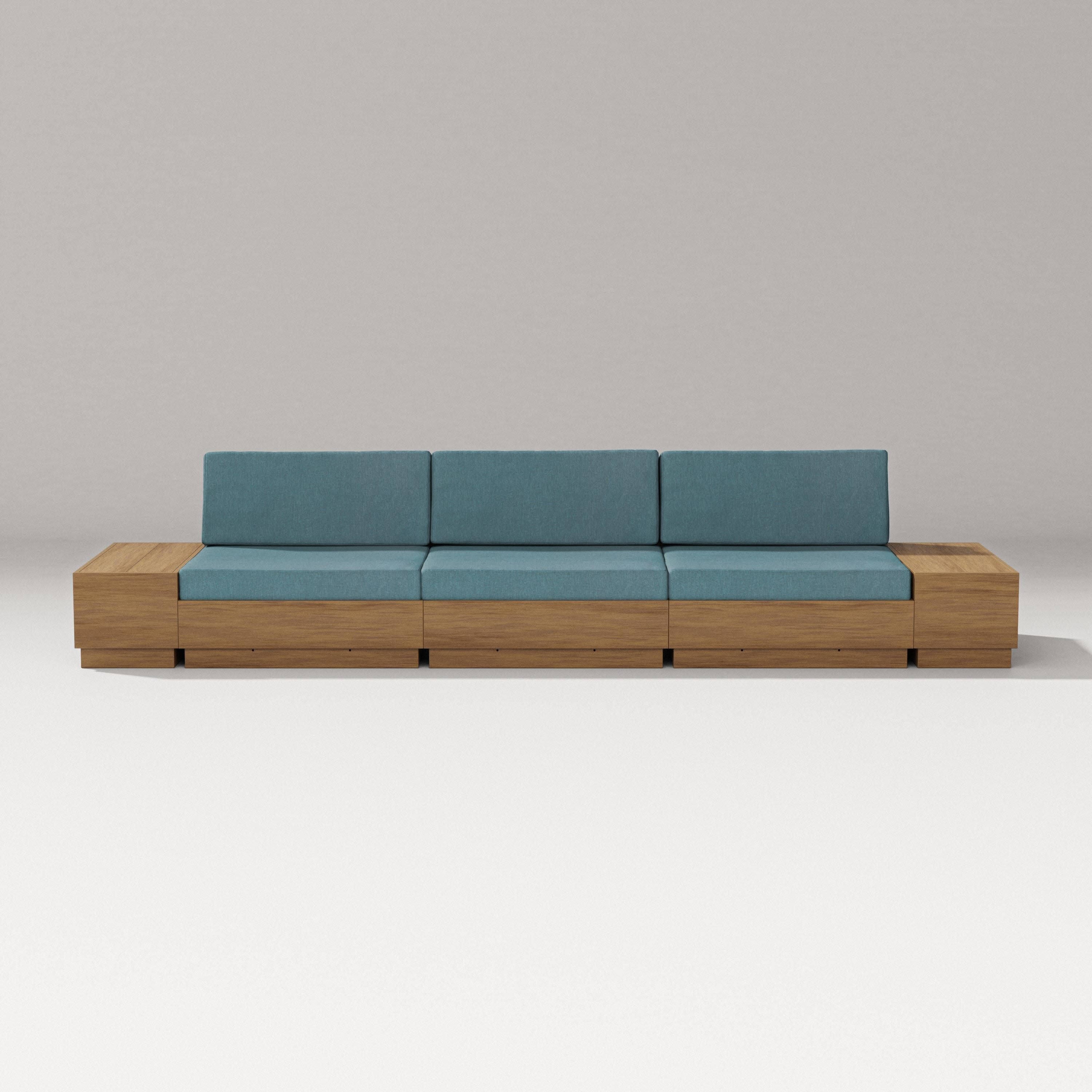 Elevate Straight Sectional in Natural / Ocean Teal