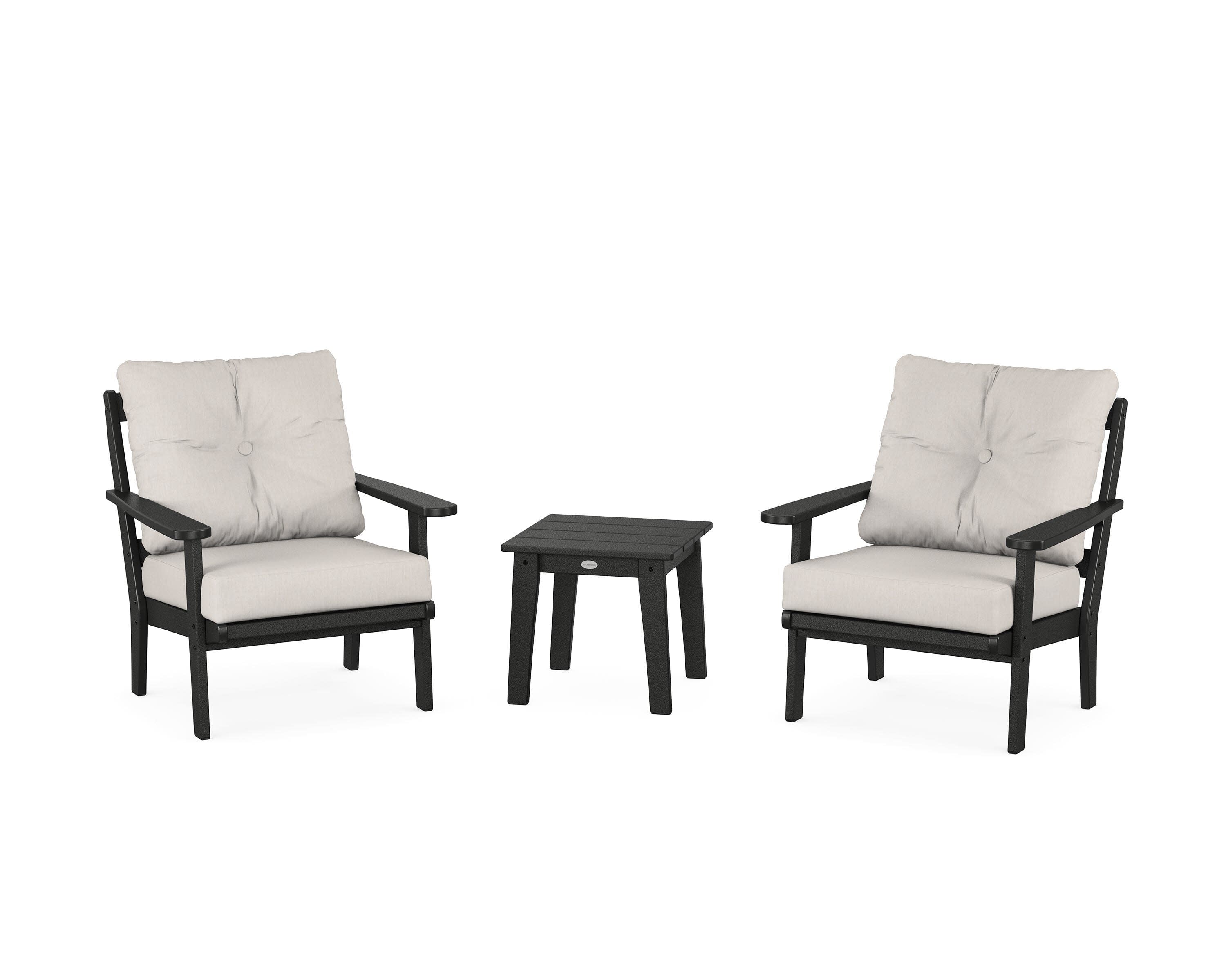 Mission 3-Piece Deep Seating Set in Black / Cast Ash