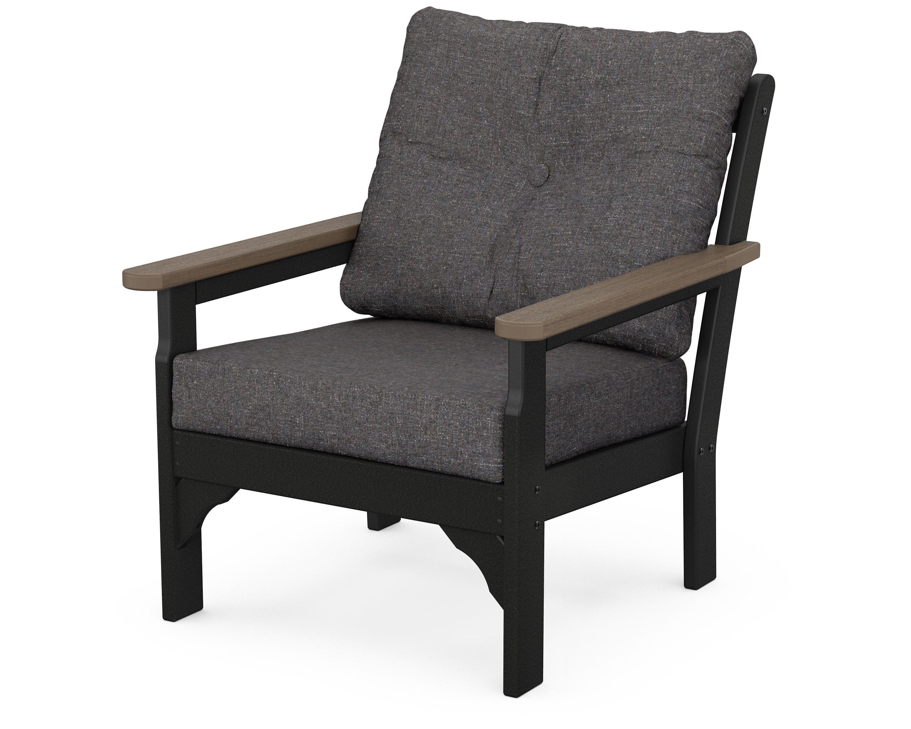 Vineyard Deep Seating Chair in Black / Kona / Ash Charcoal