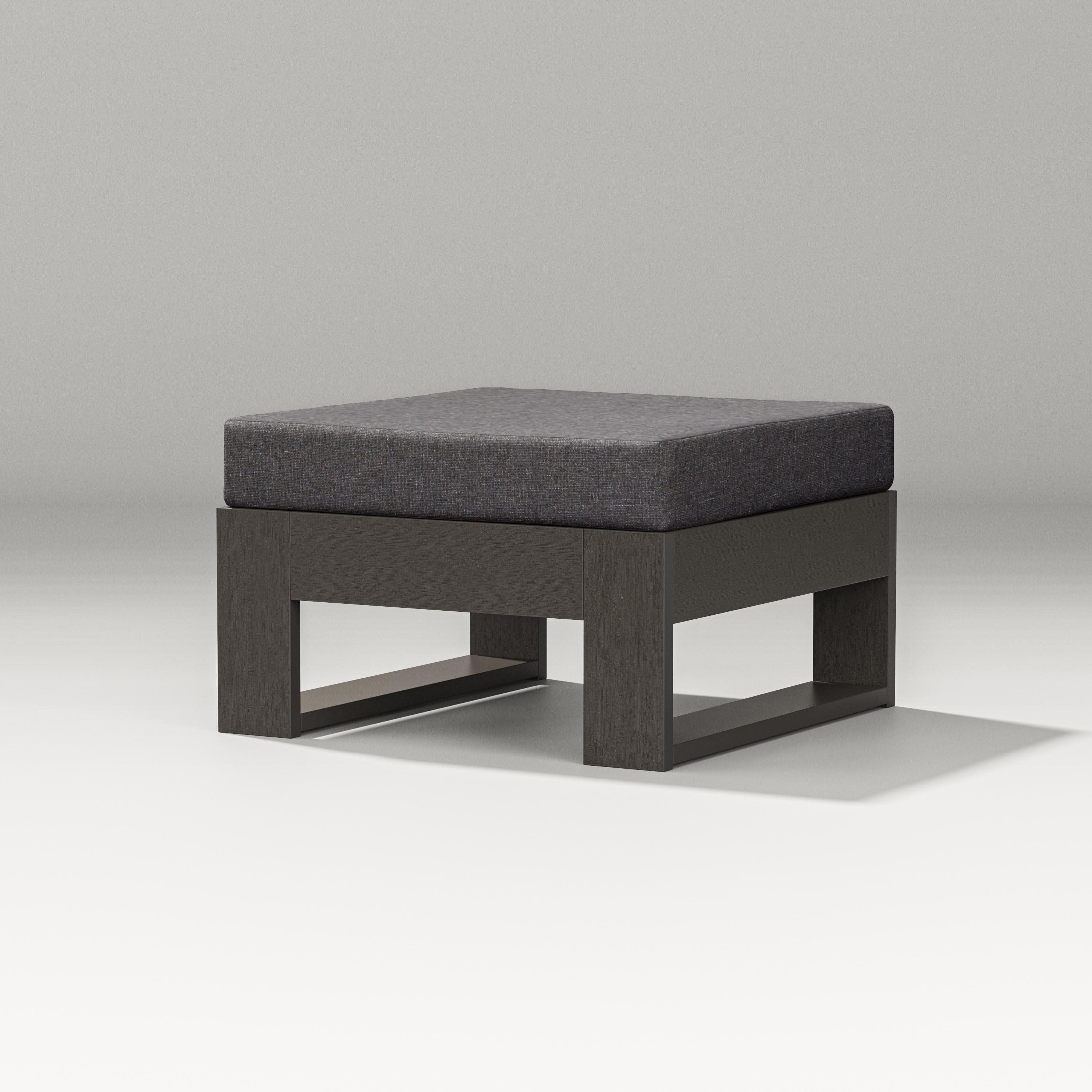 Latitude Lounge Ottoman in Vintage Coffee / Ash Charcoal