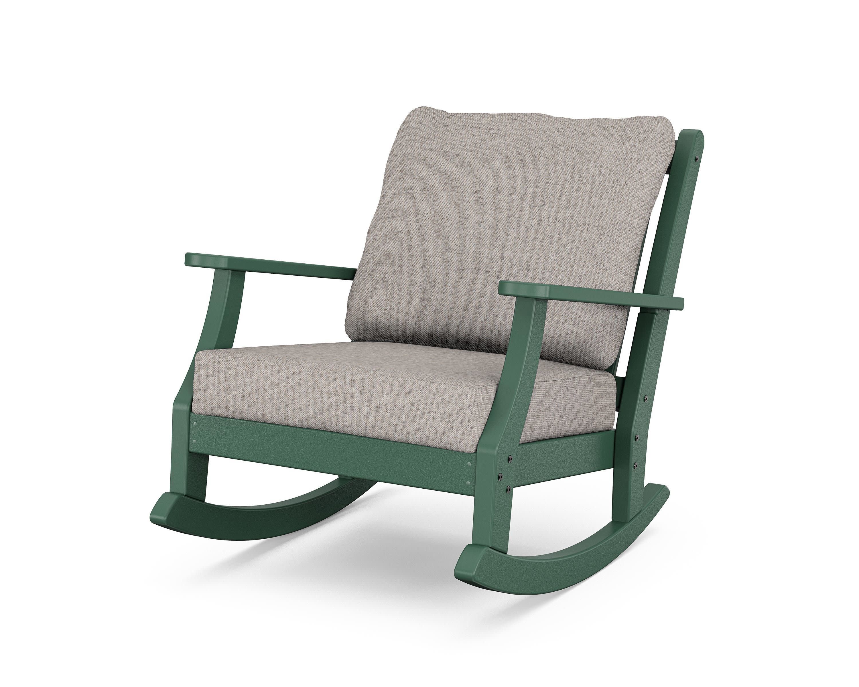 Wovendale Deep Seating Rocking Chair in Green / Weathered Tweed