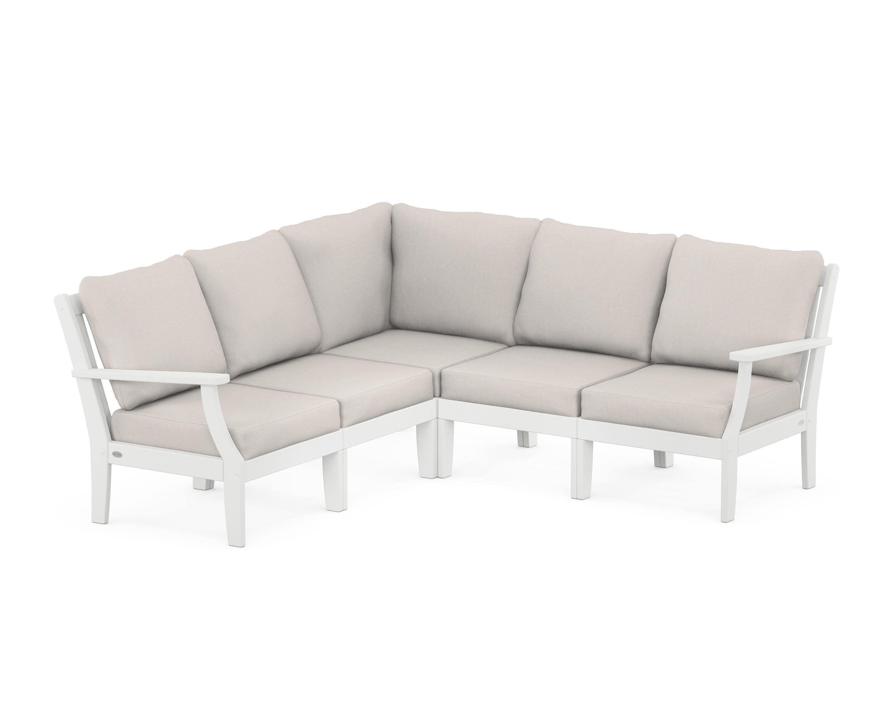 Braxton Modular 5-Piece Deep Seating Set in White / Cast Ash