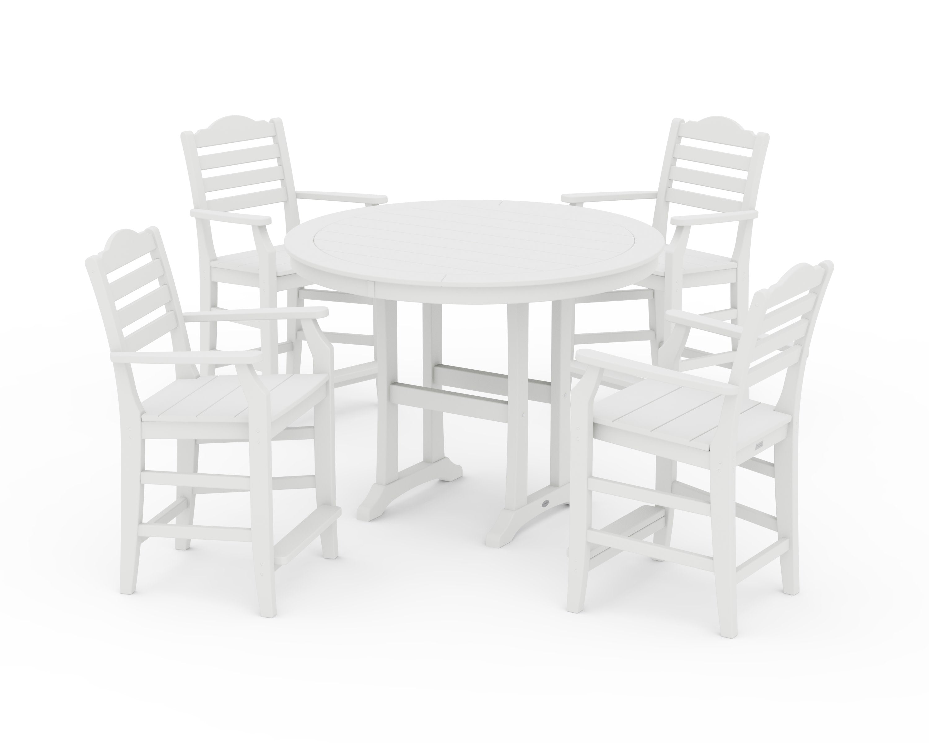 Savannah 5-Piece Round Counter Set in White