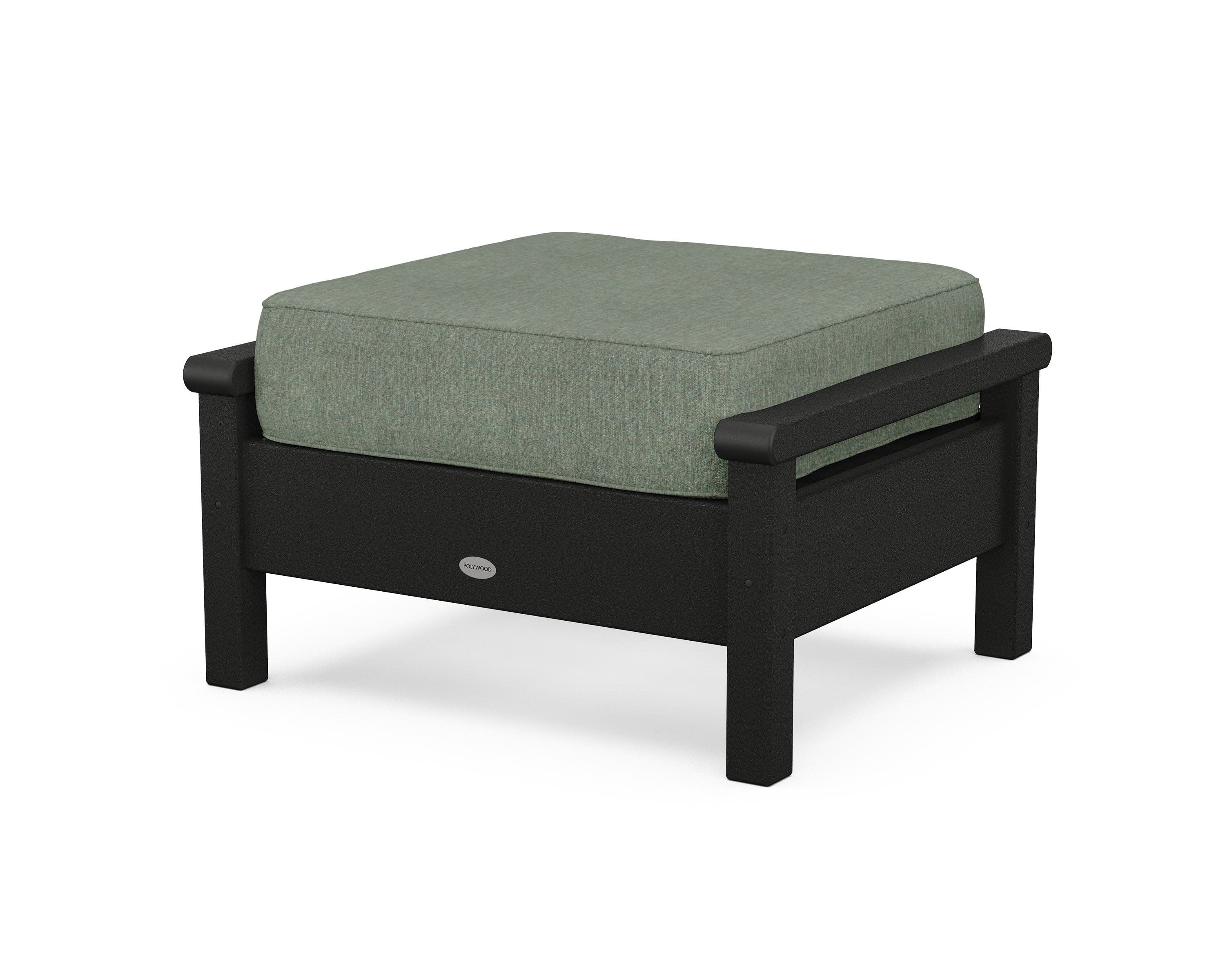 Harbour Deep Seating Ottoman in Black / Cast Sage