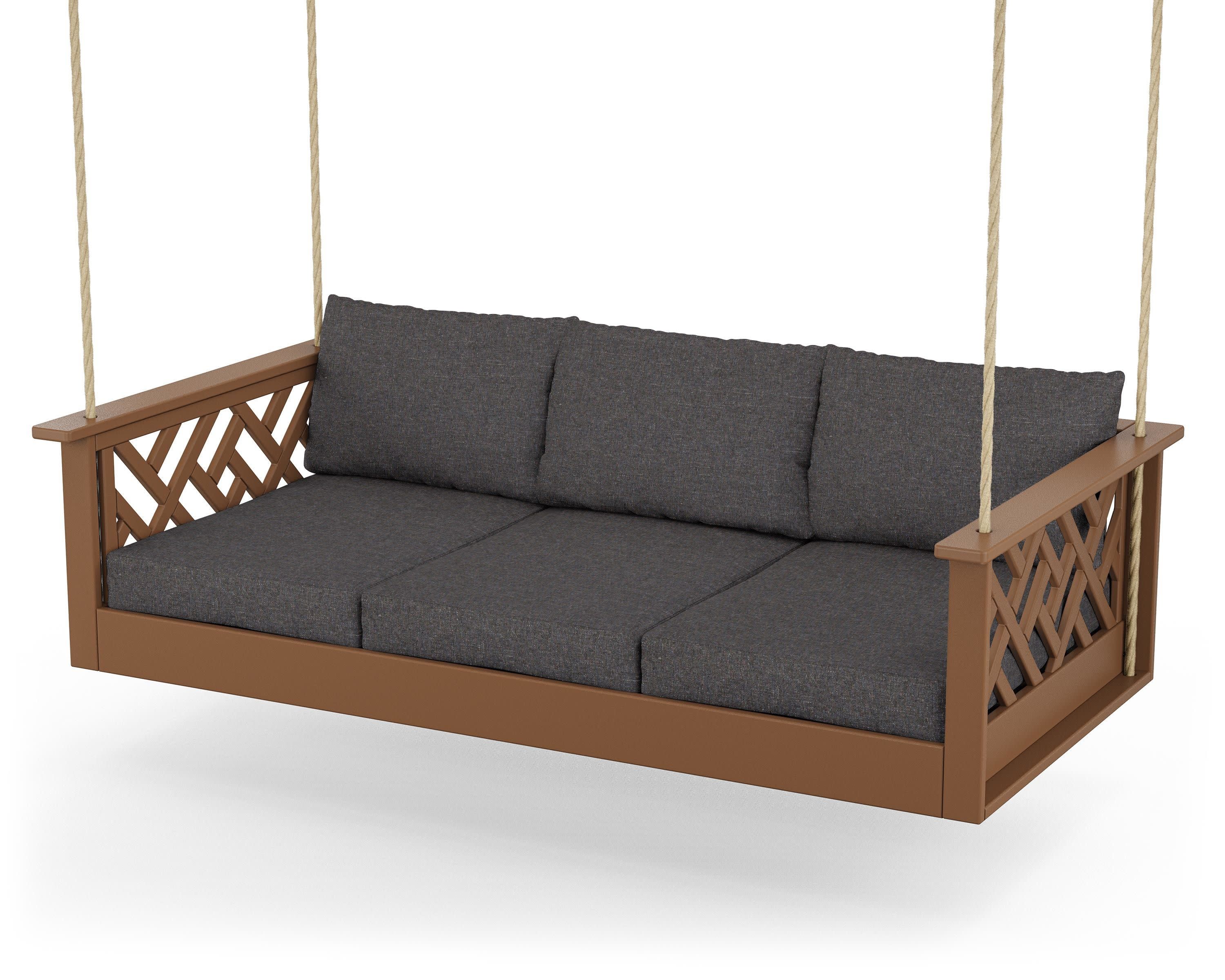 Chippendale Daybed Swing in Teak / Ash Charcoal