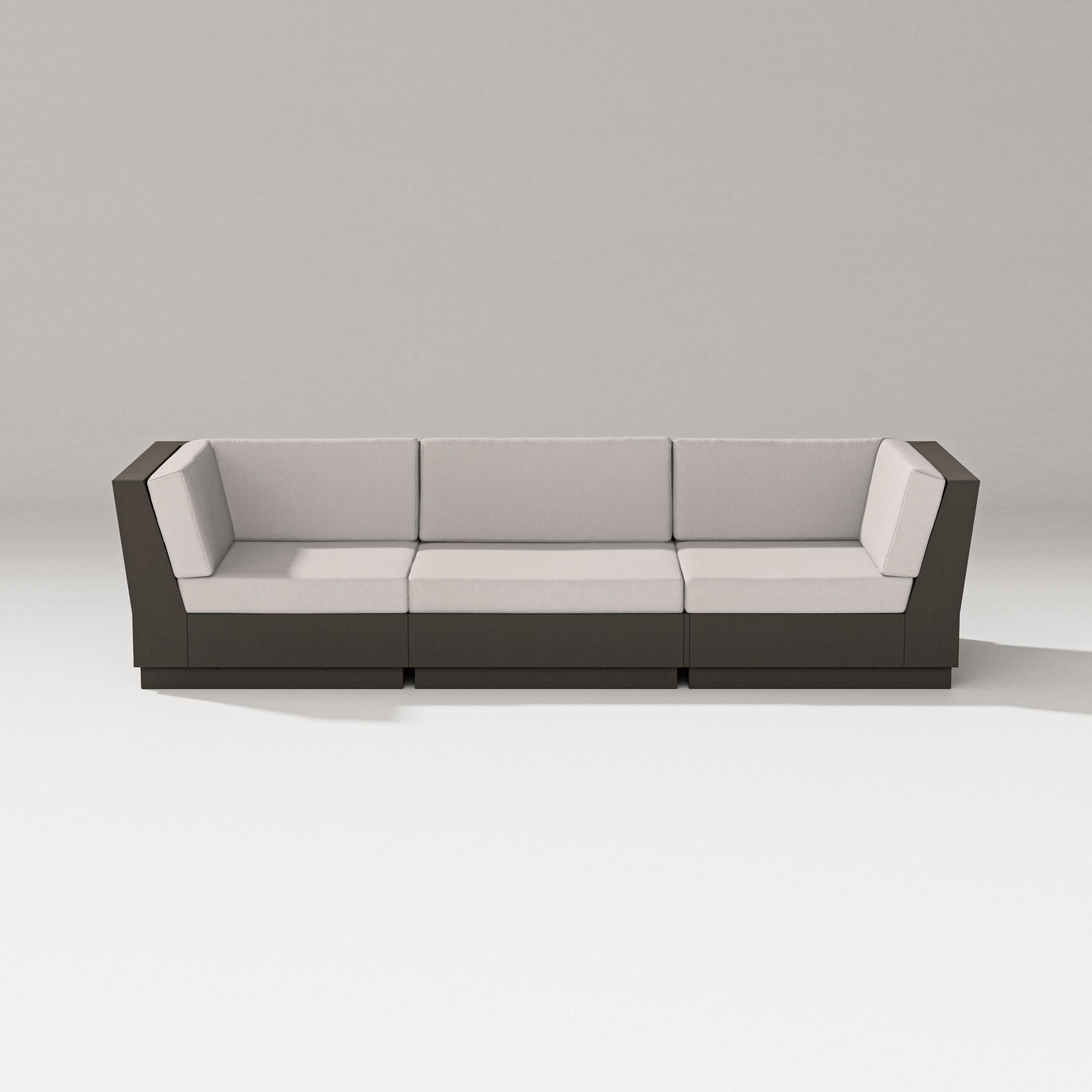 Elevate Sofa Sectional in Vintage Coffee / Dune Burlap
