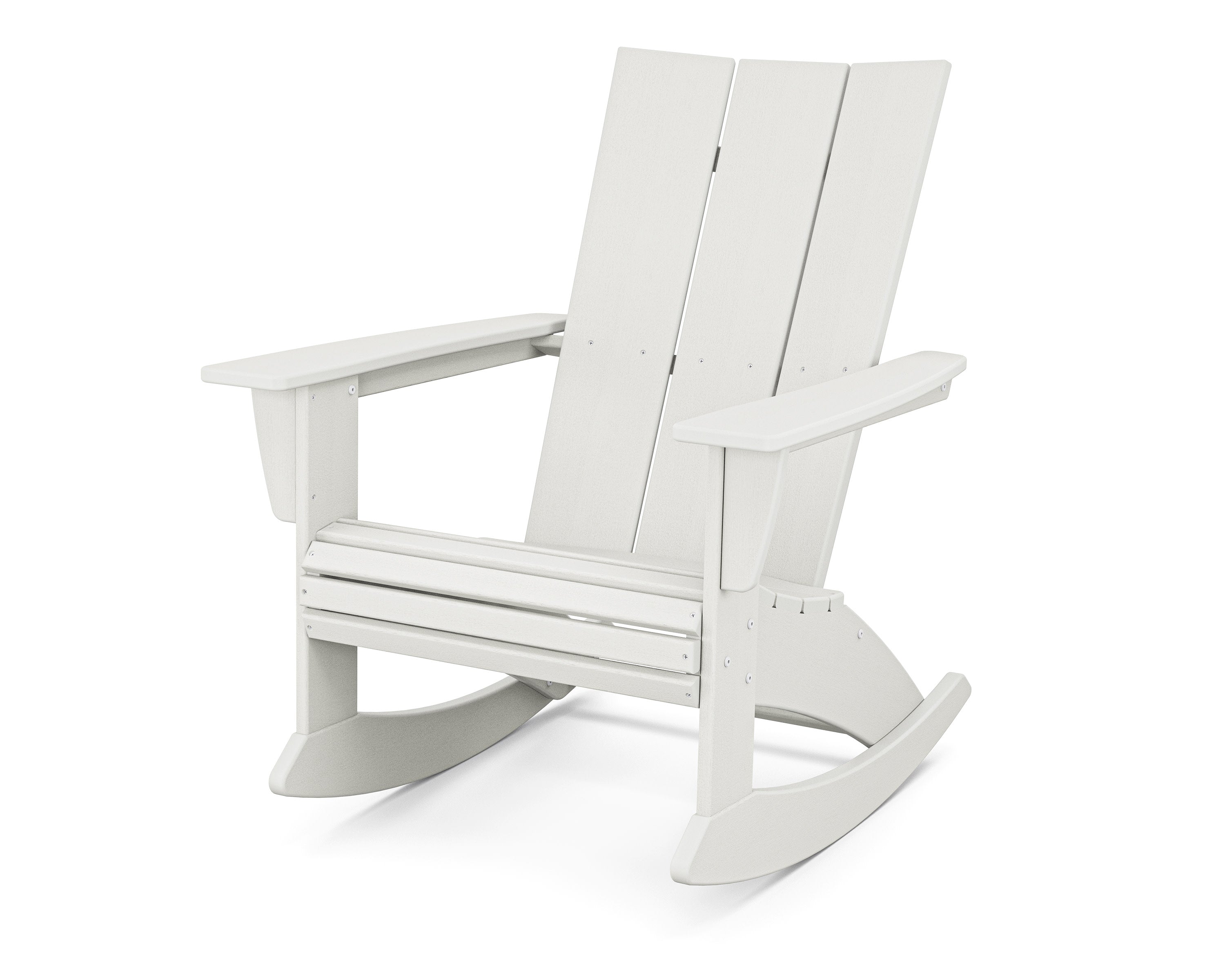 Modern Curveback Adirondack Rocking Chair in Vintage White