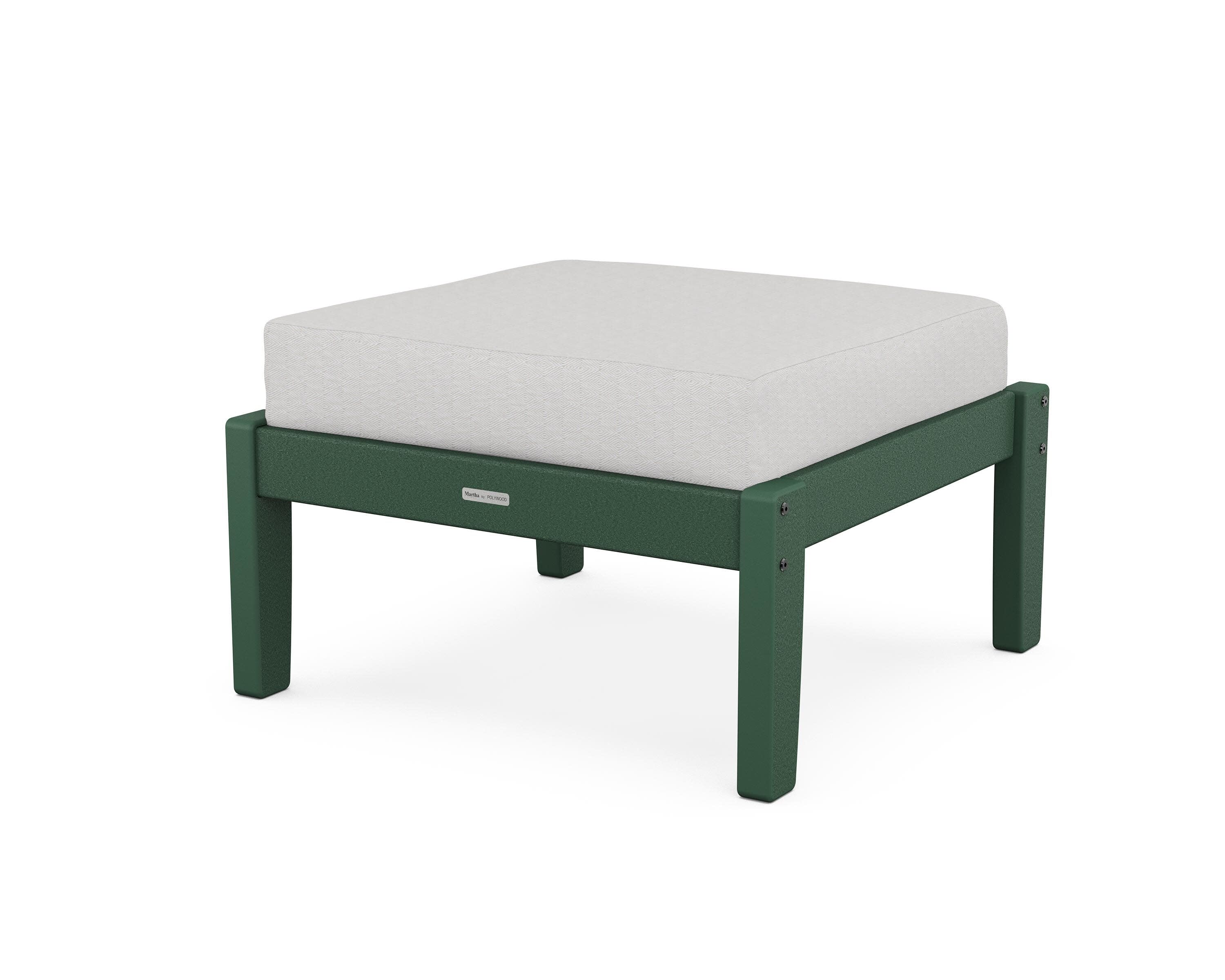 Chinoiserie Deep Seating Ottoman in Green / Diamond in the Rough