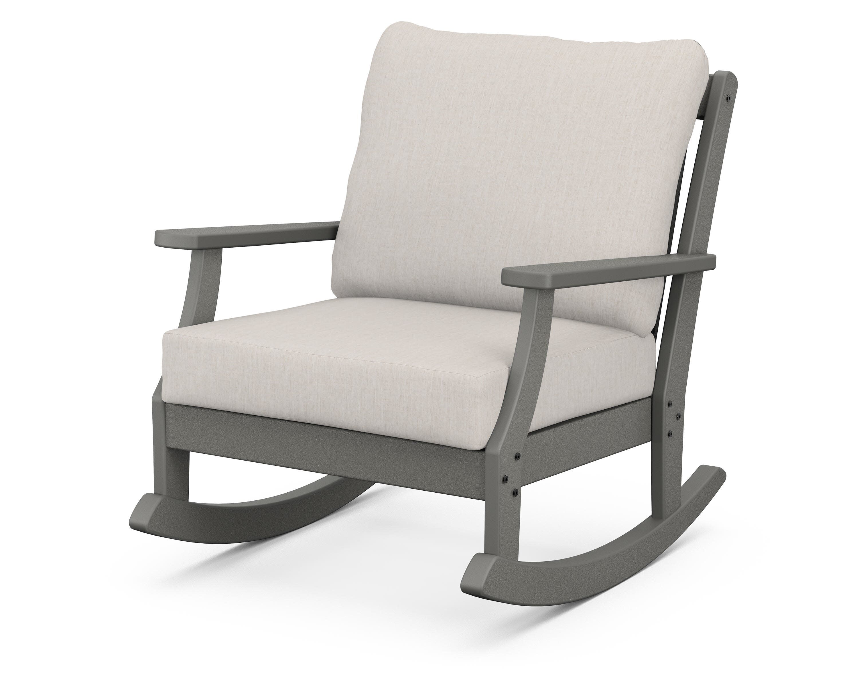 Braxton Deep Seating Rocking Chair in Slate Grey / Cast Ash