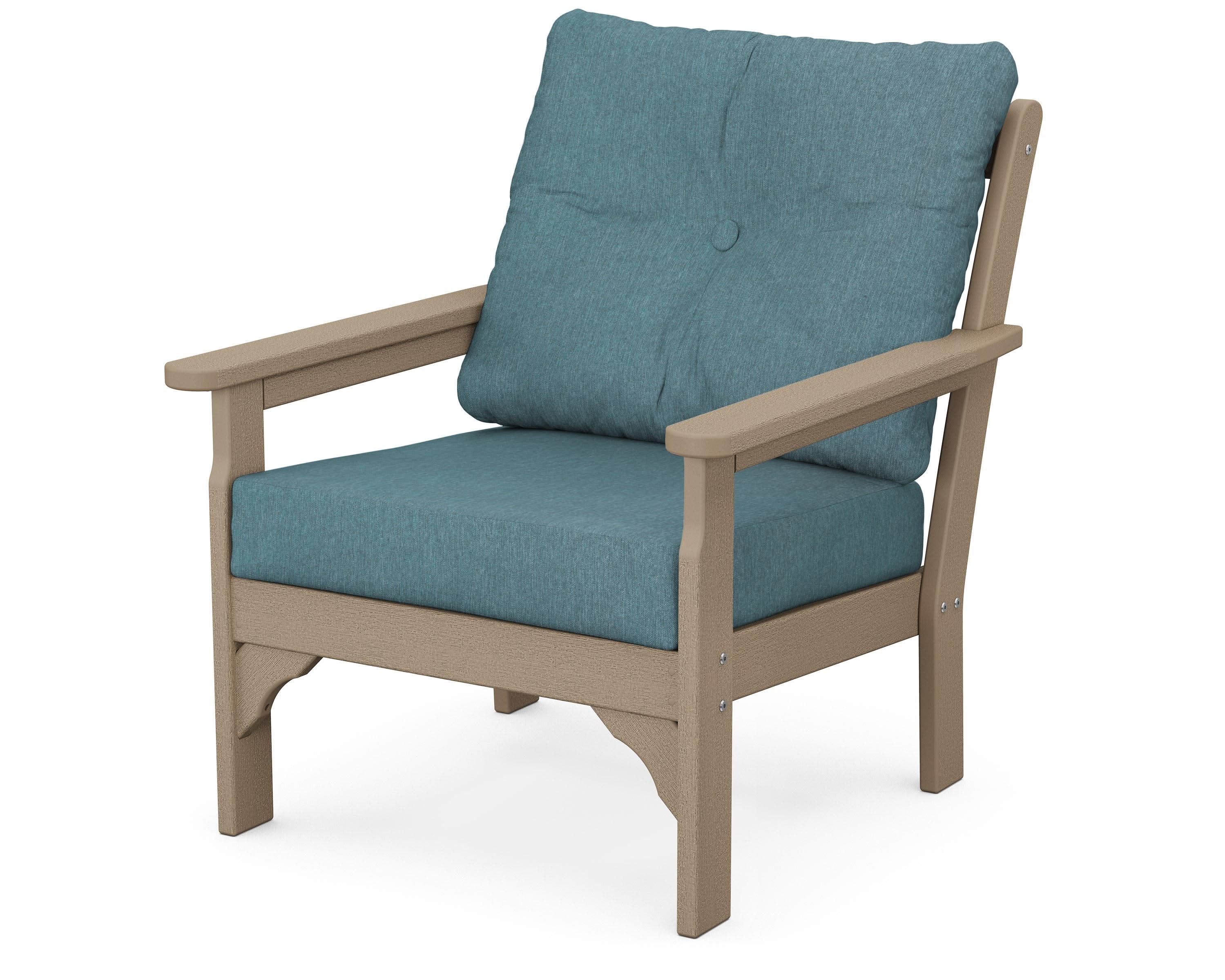 Vineyard Deep Seating Chair in Vintage Sahara / Ocean Teal