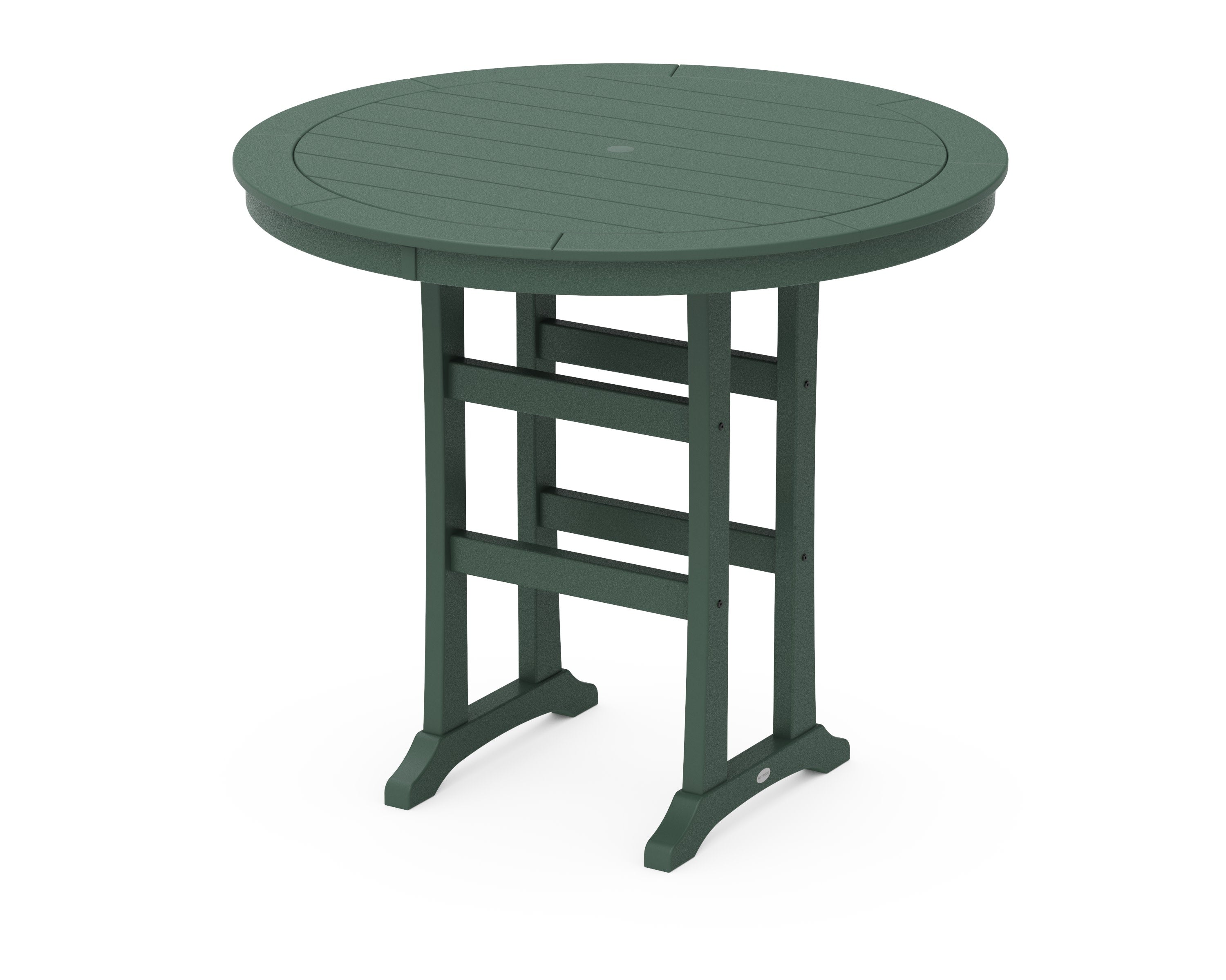 Nautical Trestle 48" Round Bar Table in Green