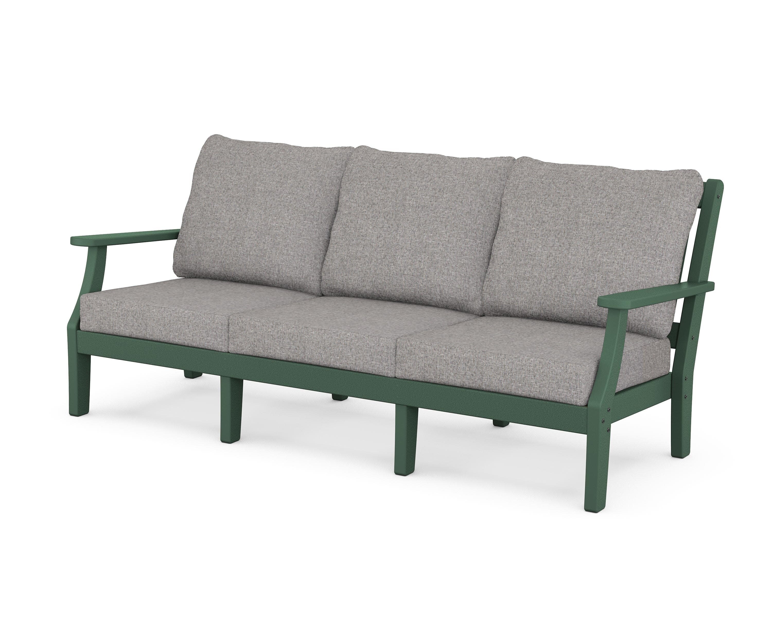 Chinoiserie Deep Seating Sofa in Green / Grey Mist