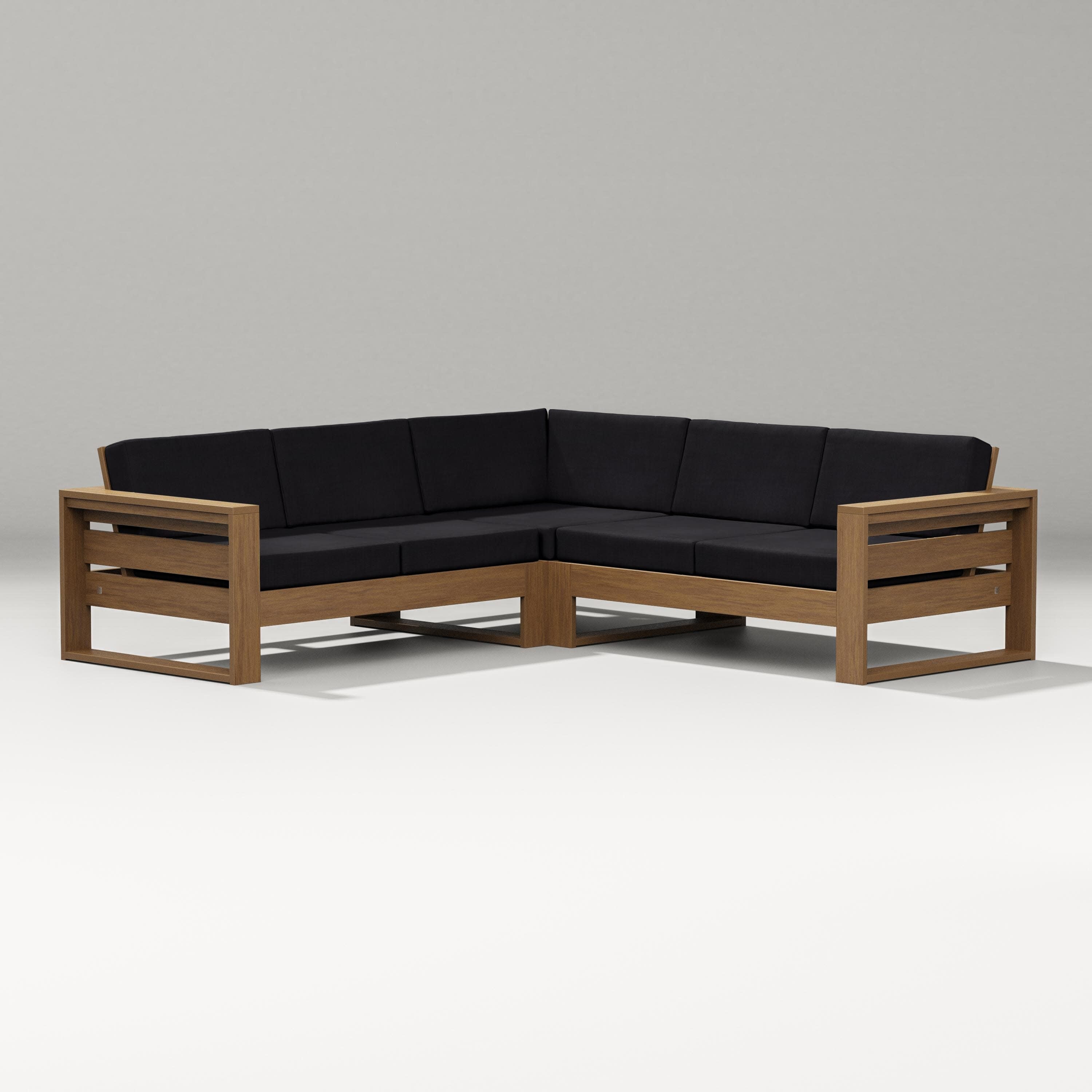 Latitude Corner Sectional in Natural / Midnight Linen