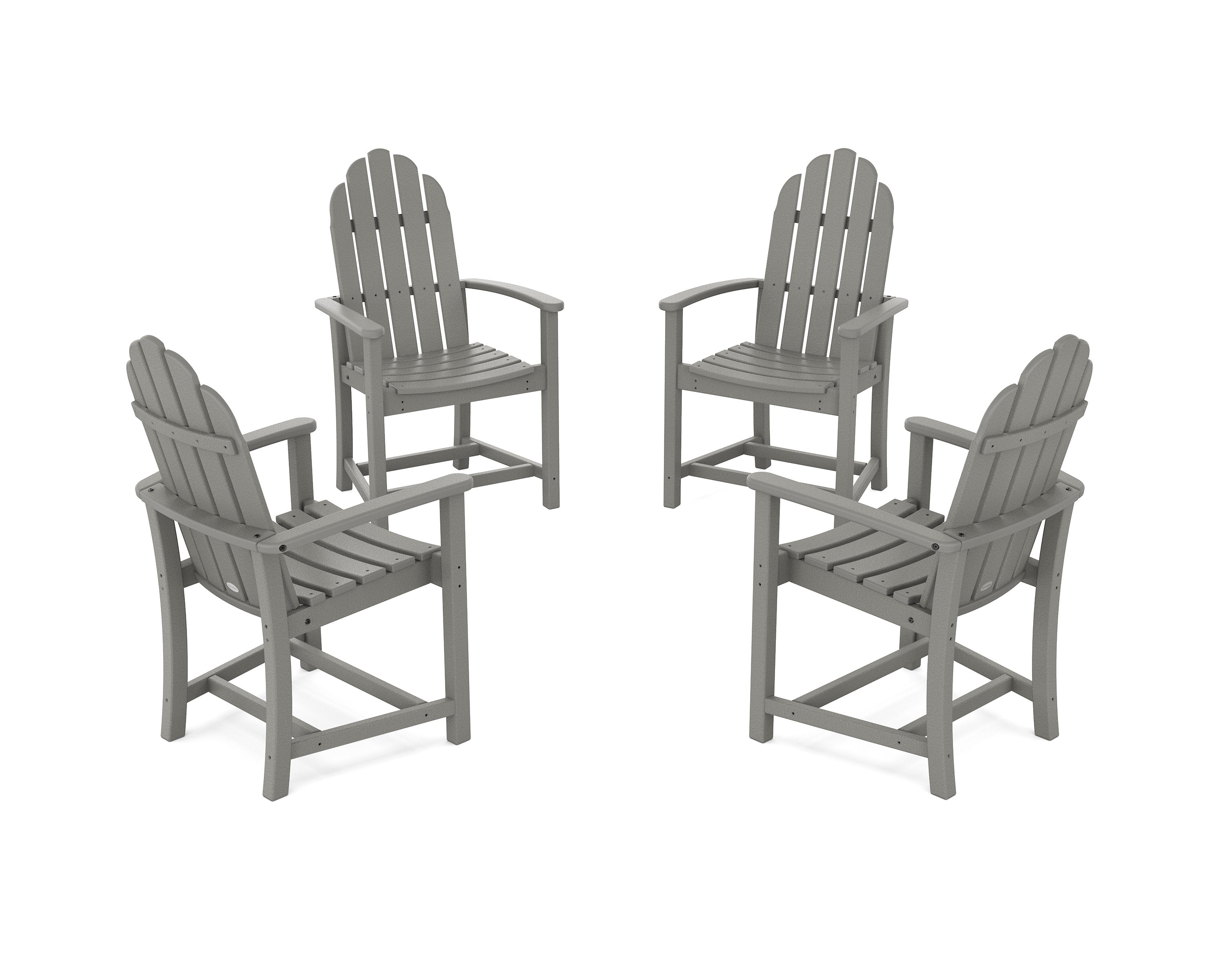 Classic 4-Piece Upright Adirondack Conversation Set in Slate Grey