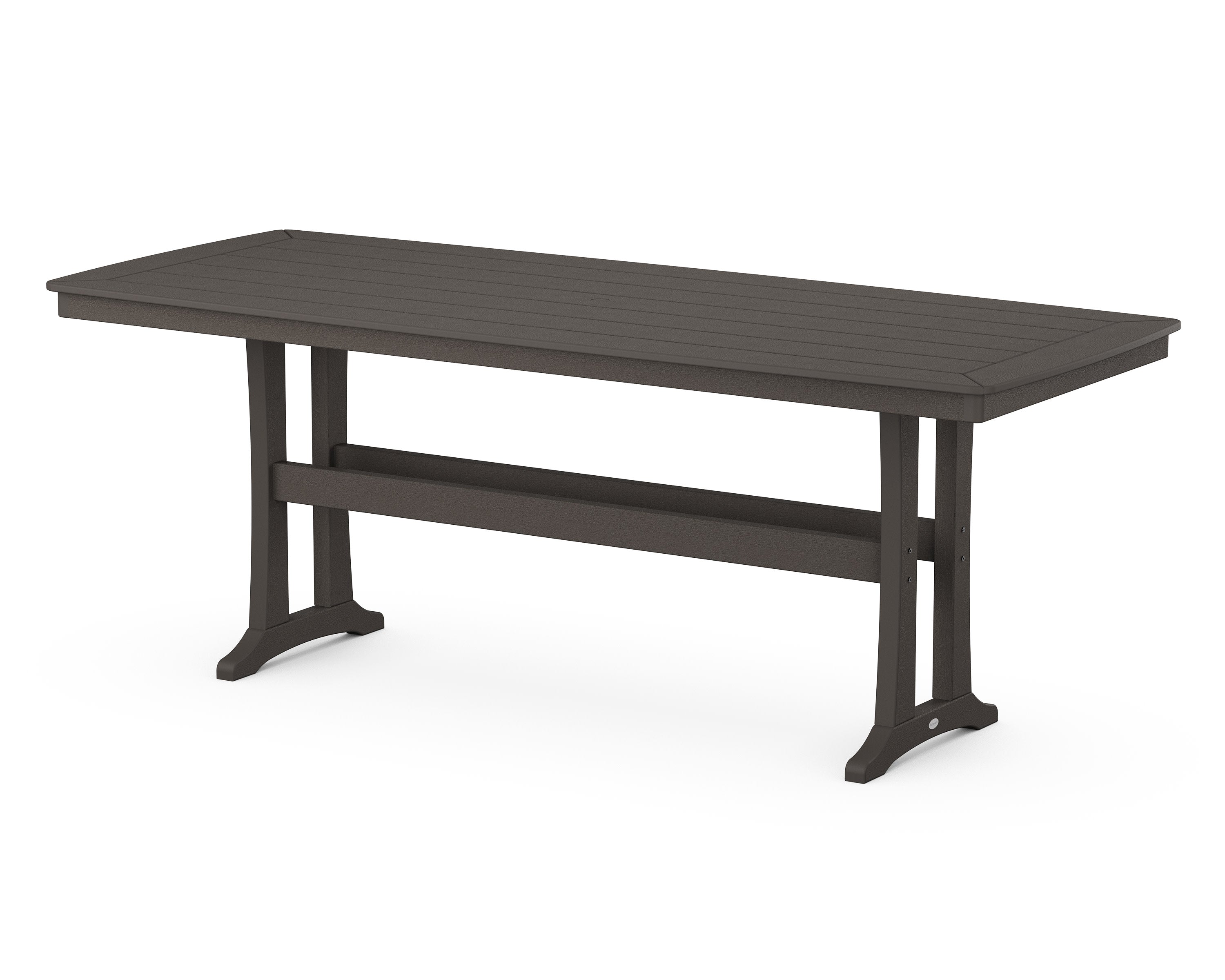 Nautical Trestle 39" x 97" Counter Table in Vintage Coffee