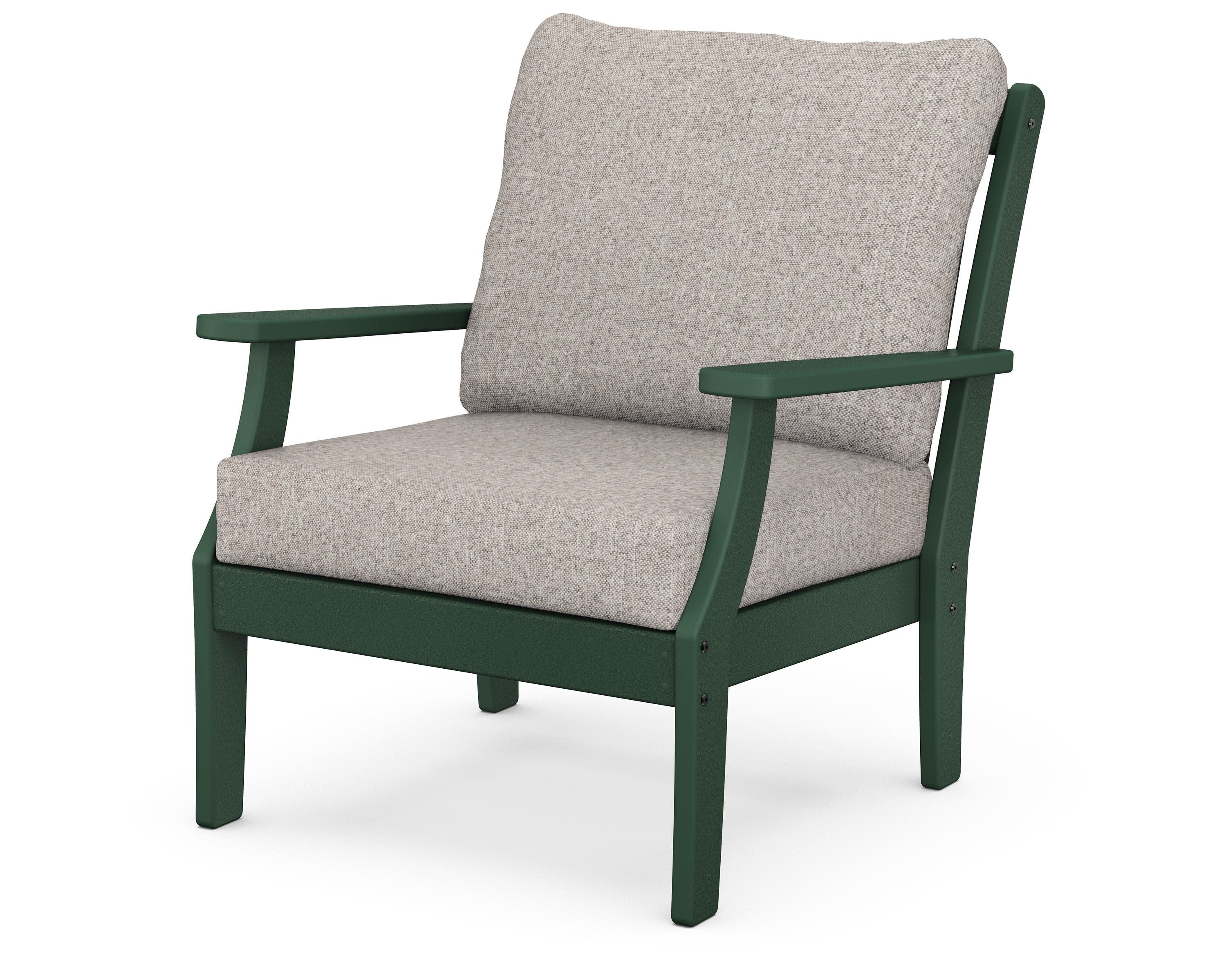 Braxton Deep Seating Chair in Green / Weathered Tweed