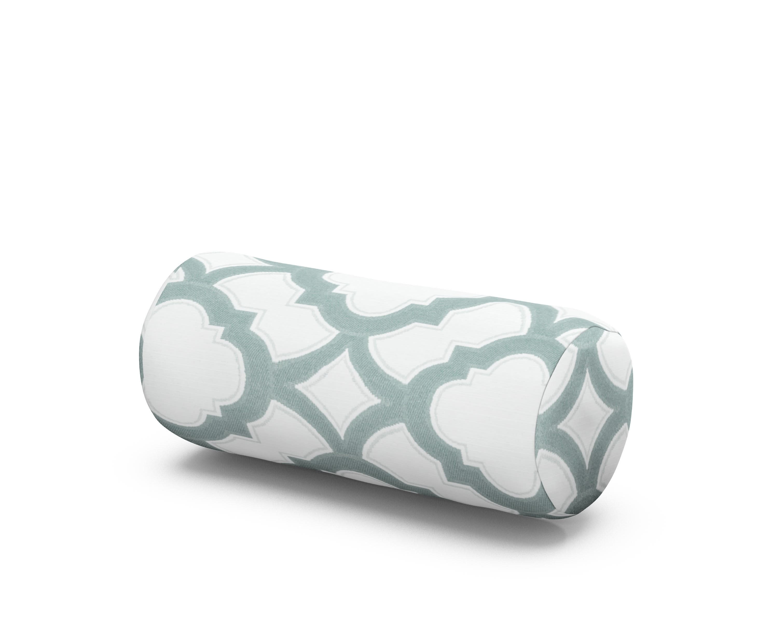 Outdoor Bolster Pillow in Trellis Glacier Spa