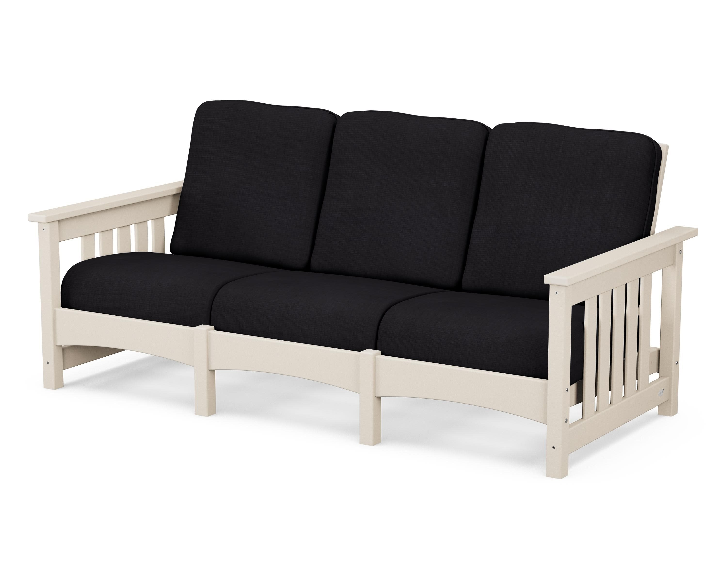 Club Mission Sofa in Sand / Midnight Linen