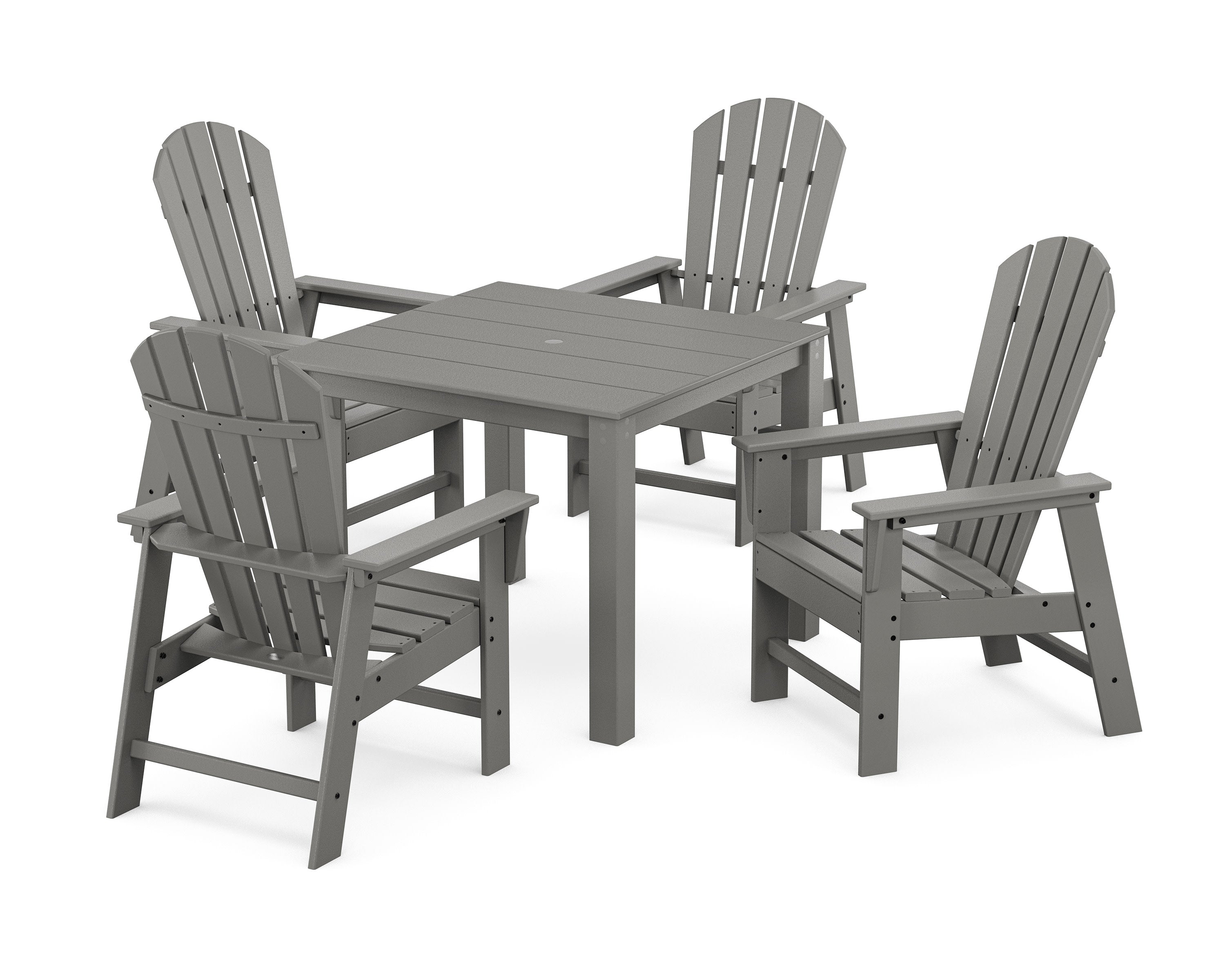 South Beach Coast 5-Piece Parsons Dining Set in Slate Grey