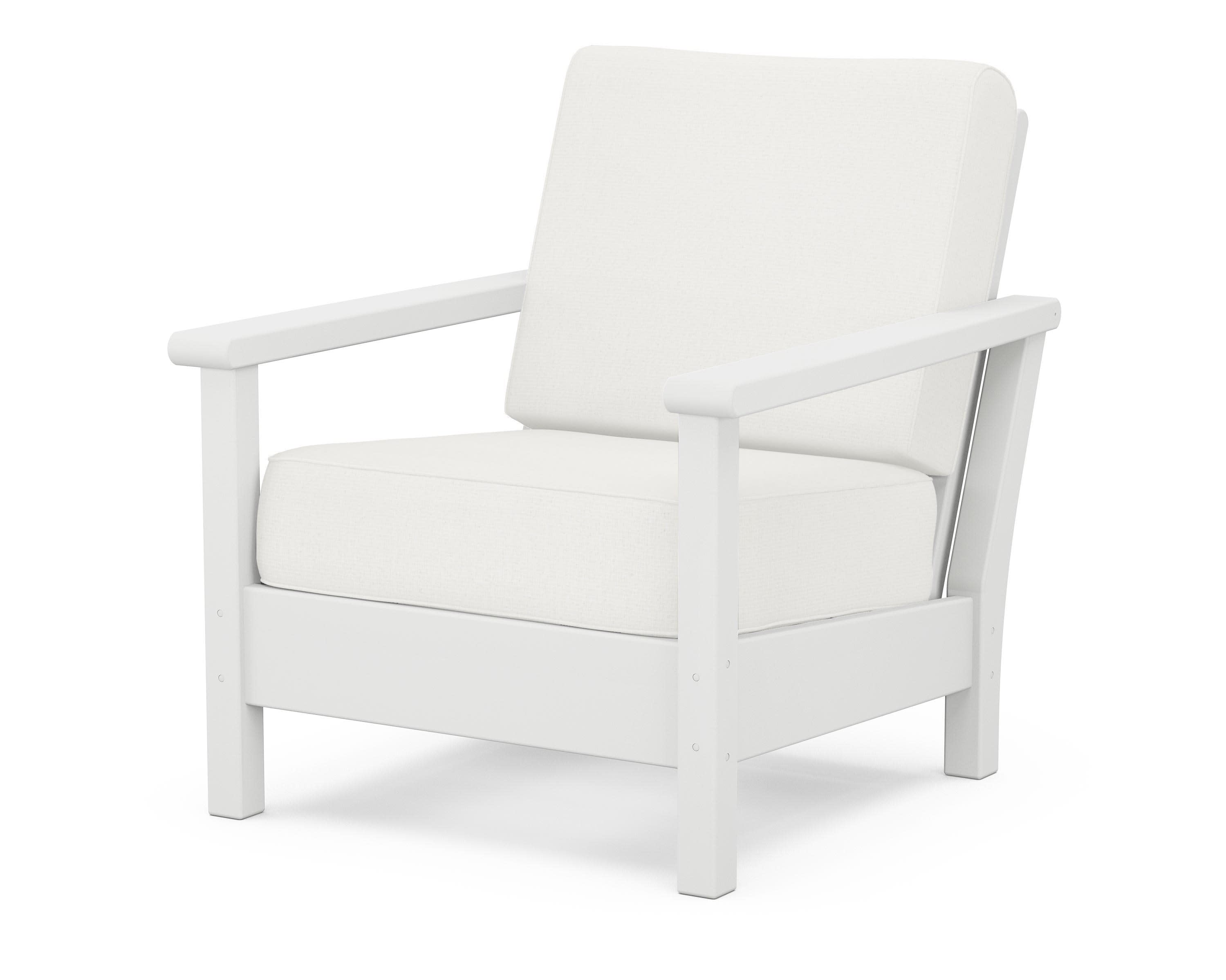 Harbour Deep Seating Chair in White / Natural Linen