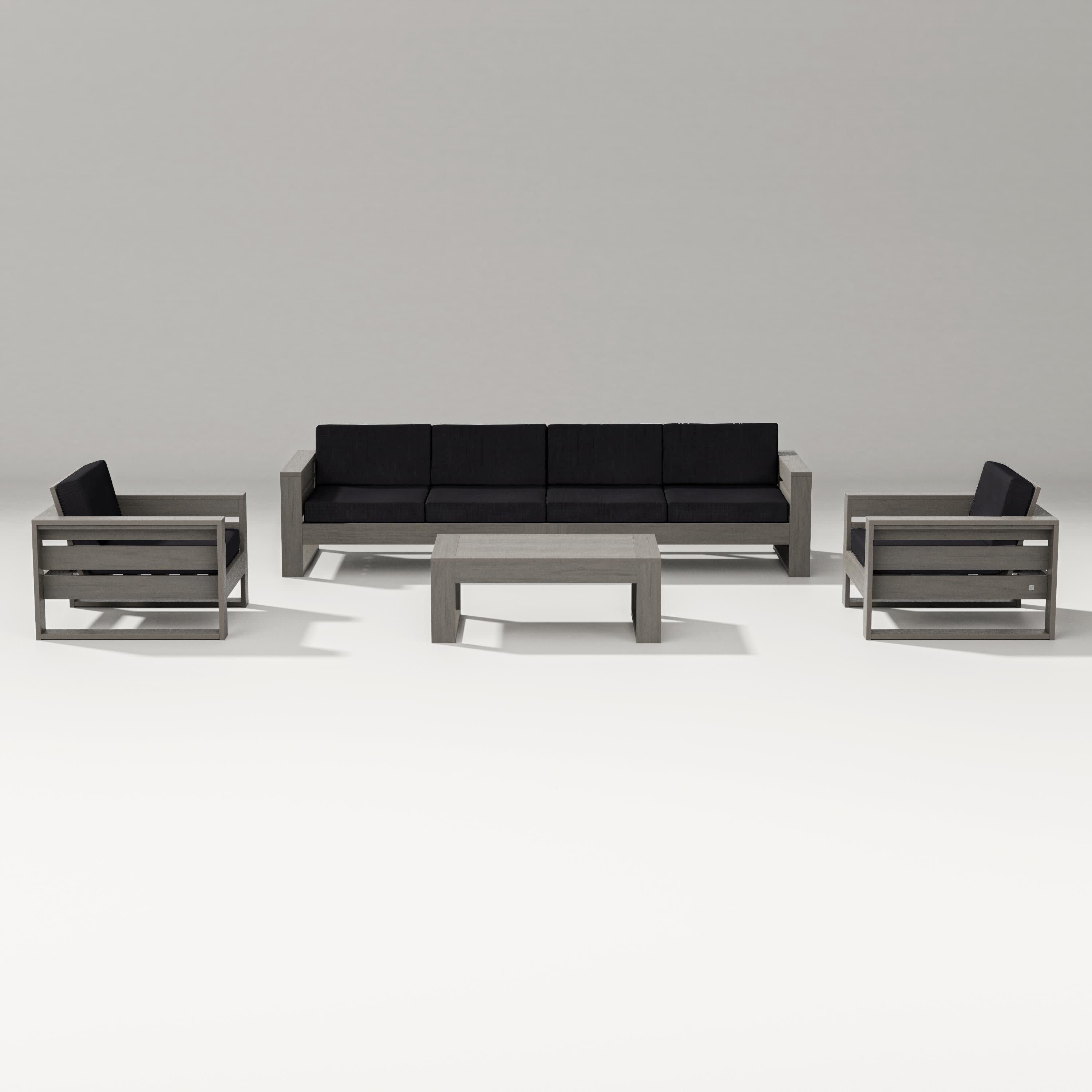 Latitude 5-Piece Lounge Sofa Set in Driftwood / Midnight Linen