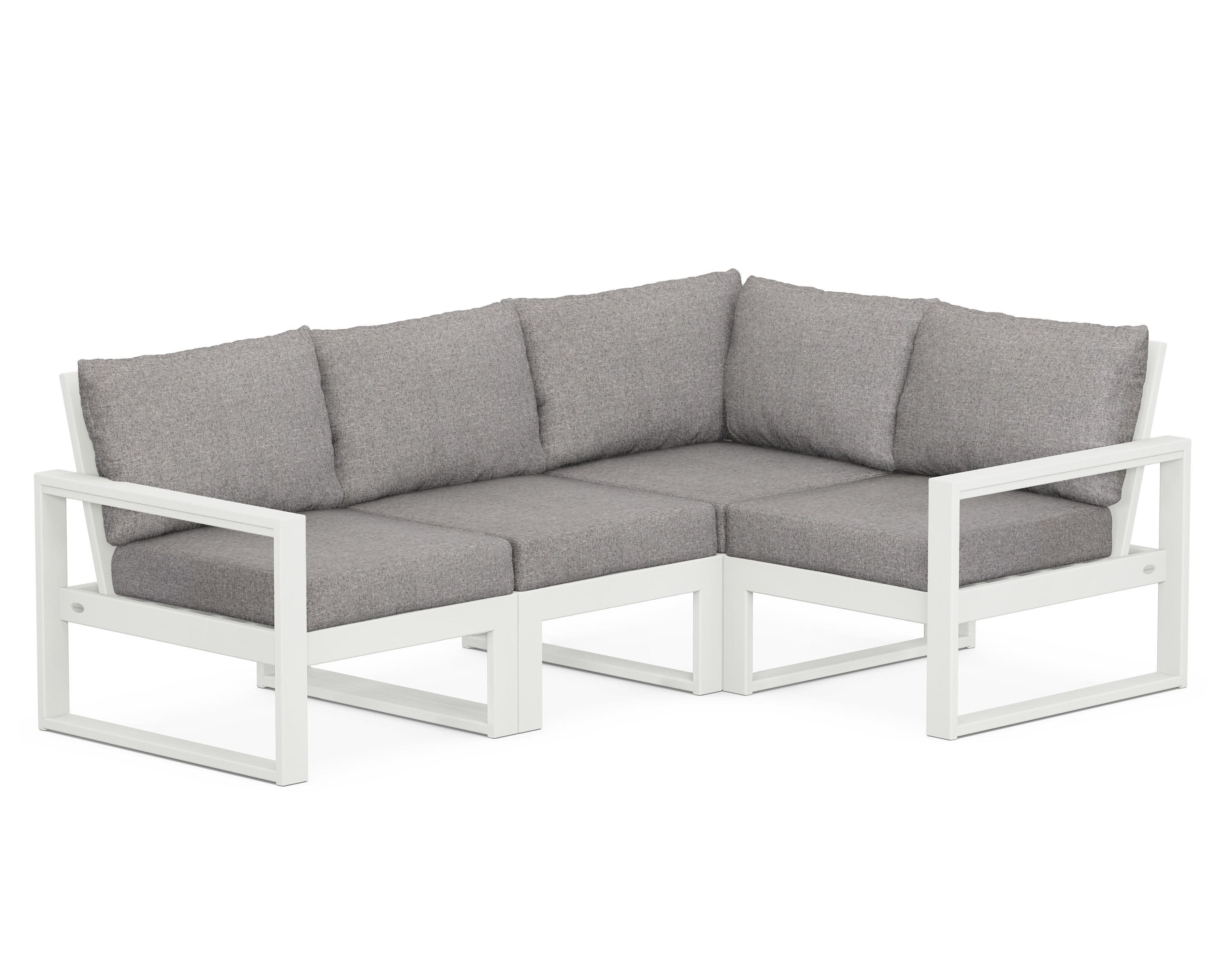 EDGE 4-Piece Modular Deep Seating Set in Vintage White / Grey Mist