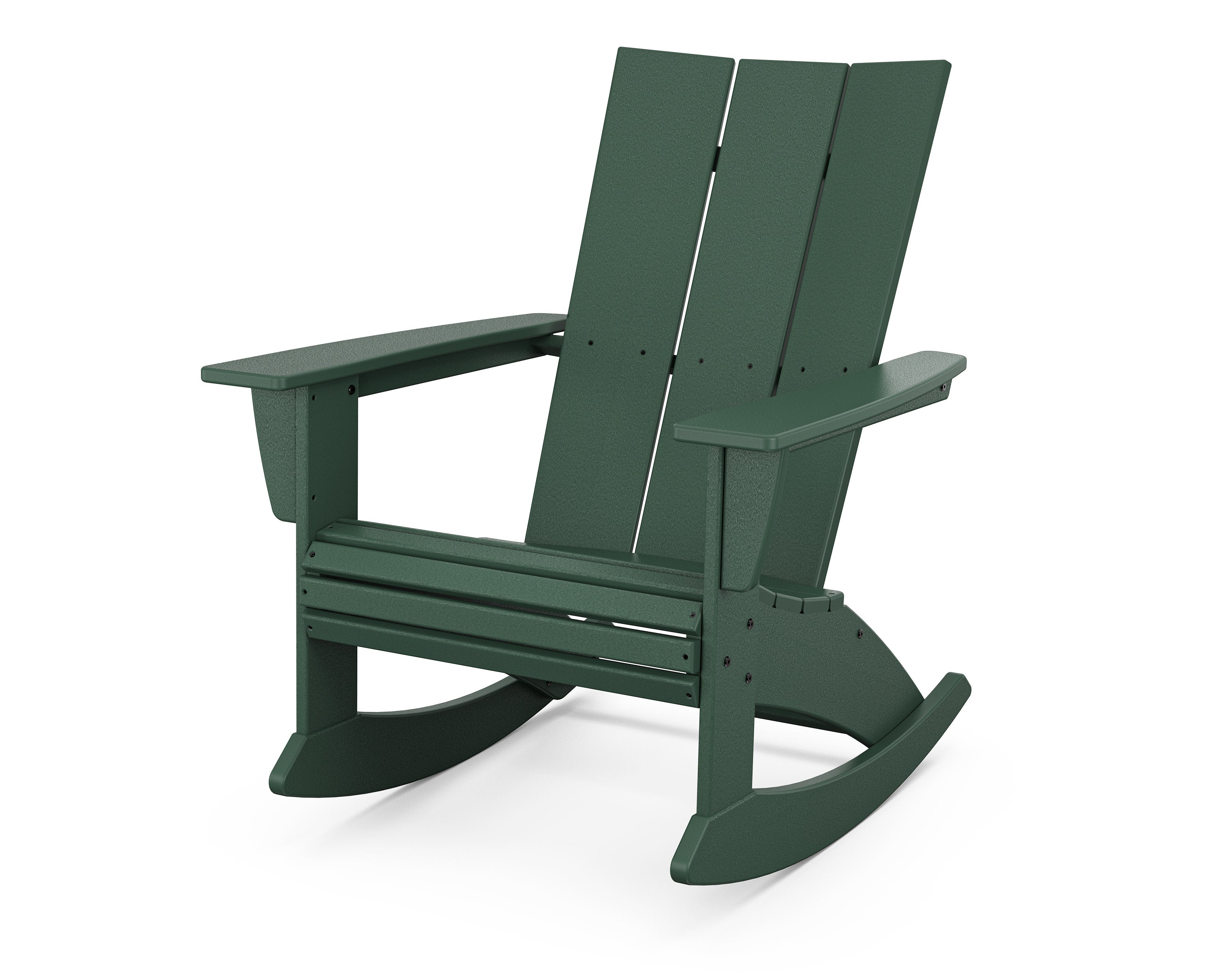 Modern Curveback Adirondack Rocking Chair in Green