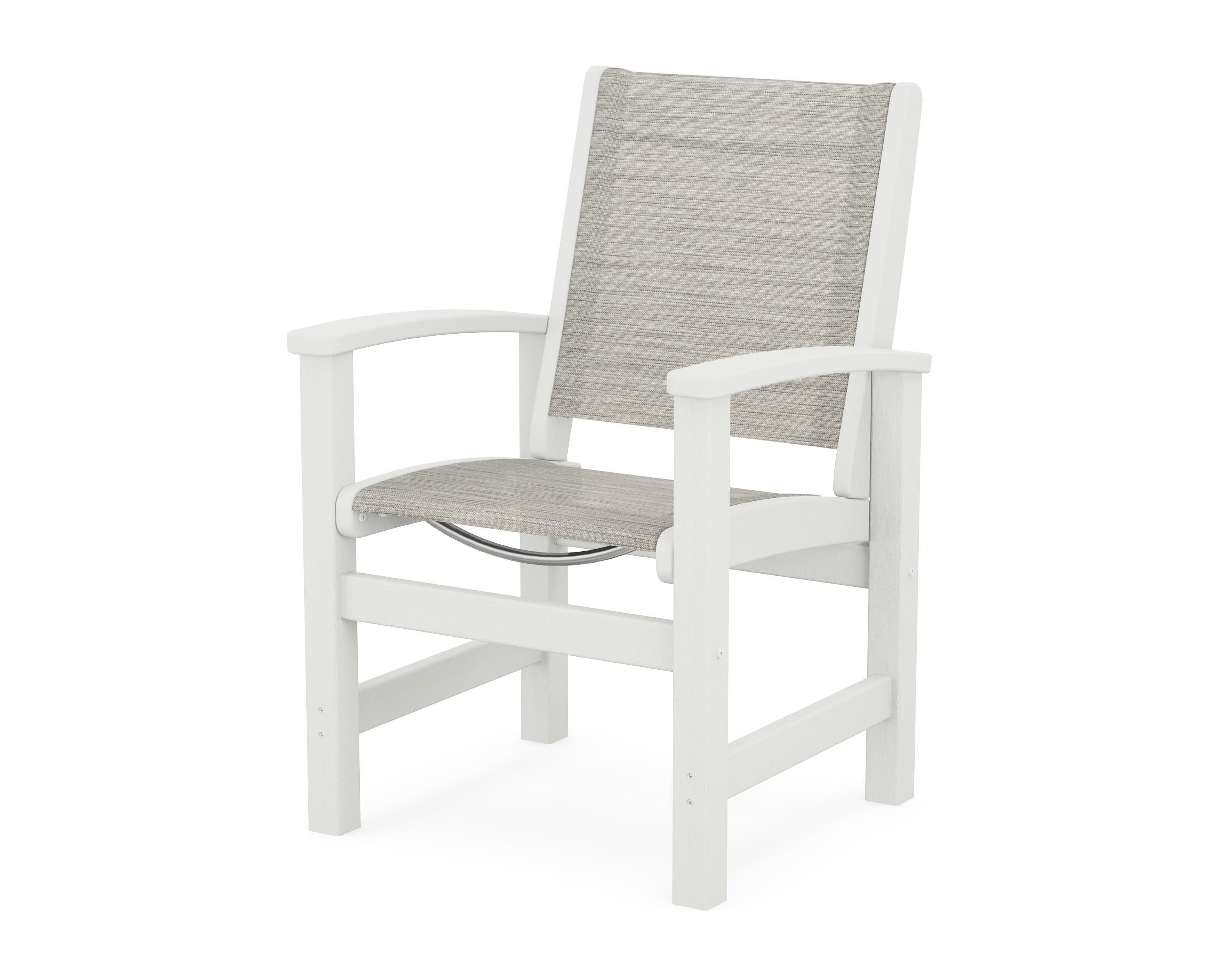 Coastal Dining Chair in Vintage White / Birch Sling