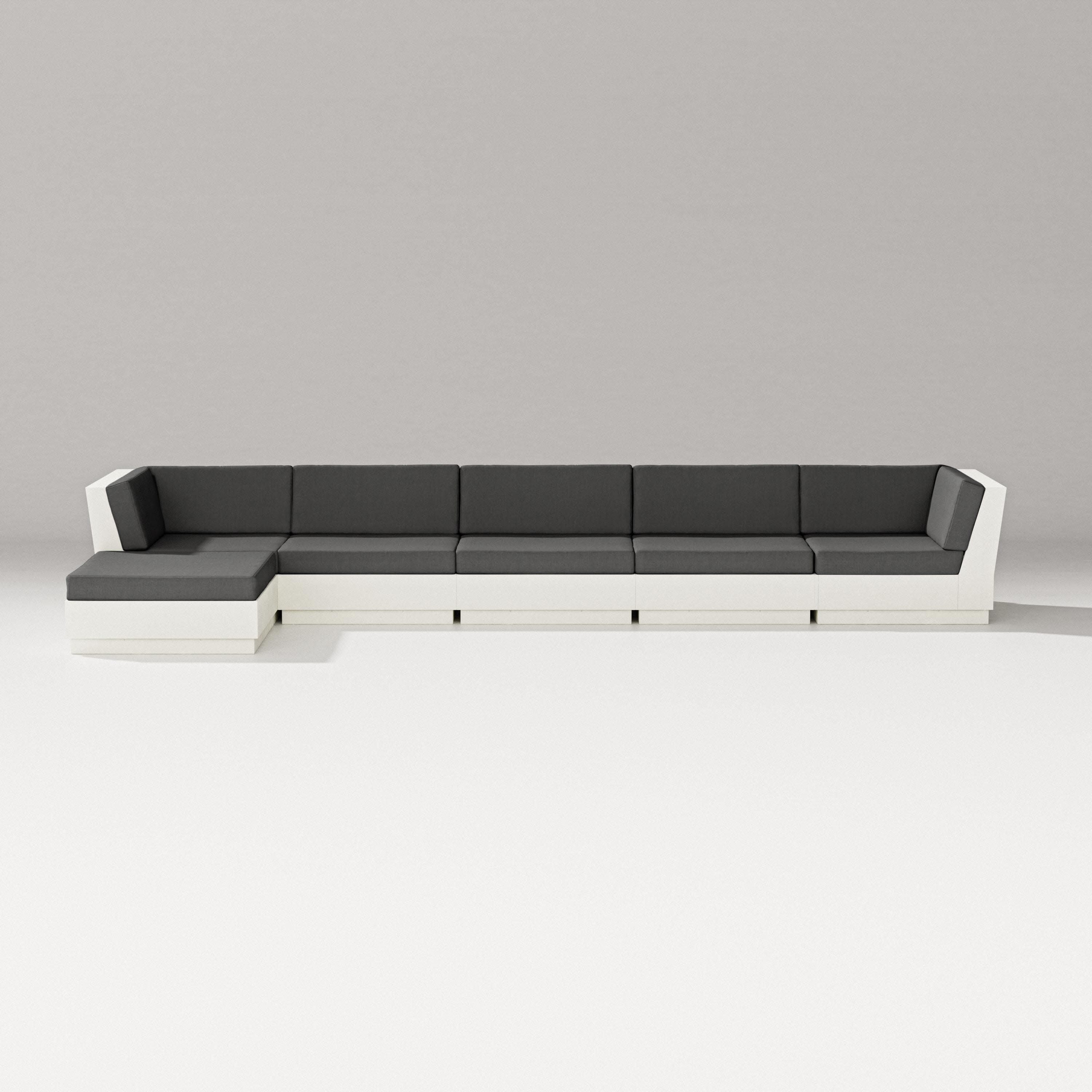 Elevate 6-Piece Chaise Sectional in Vintage White / Spectrum Carbon