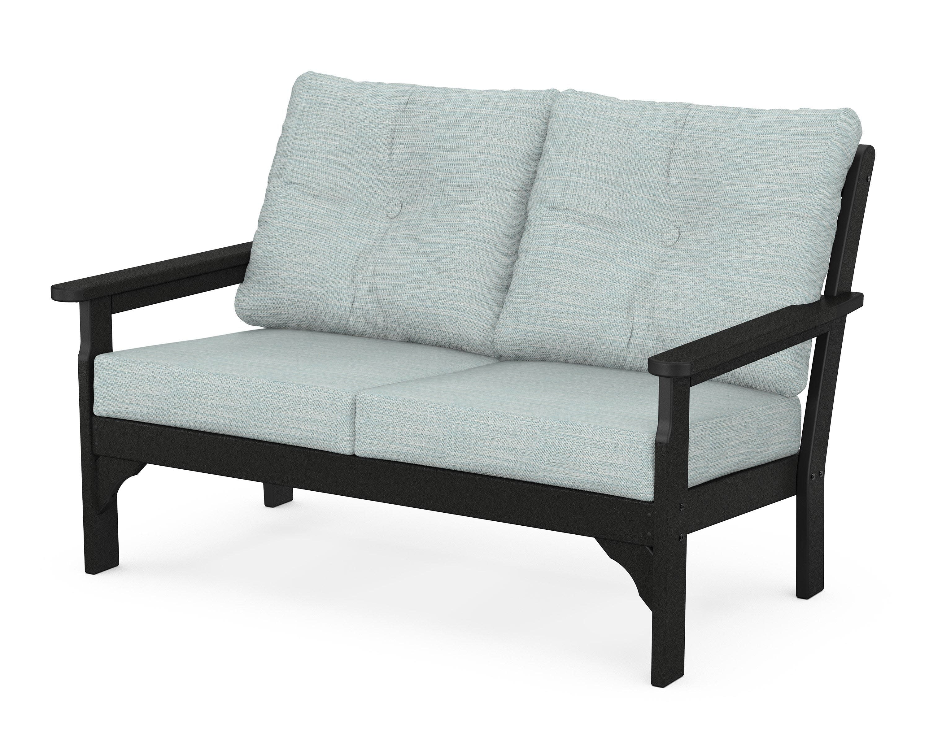Vineyard Deep Seating Loveseat in Black / Soothe Mist