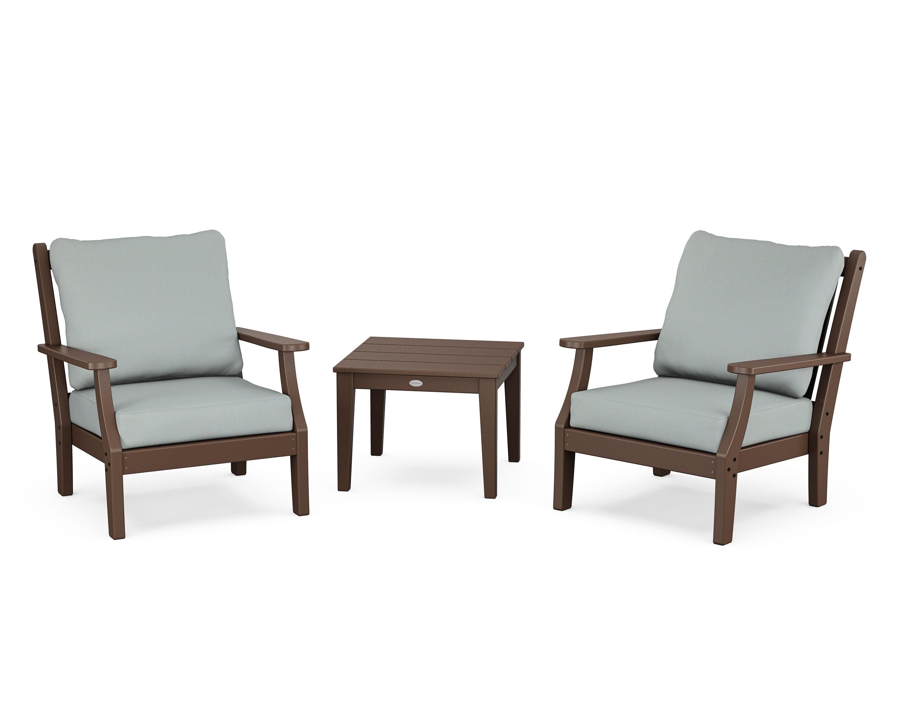 Wovendale 3-Piece Deep Seating Set in Mahogany / Spa