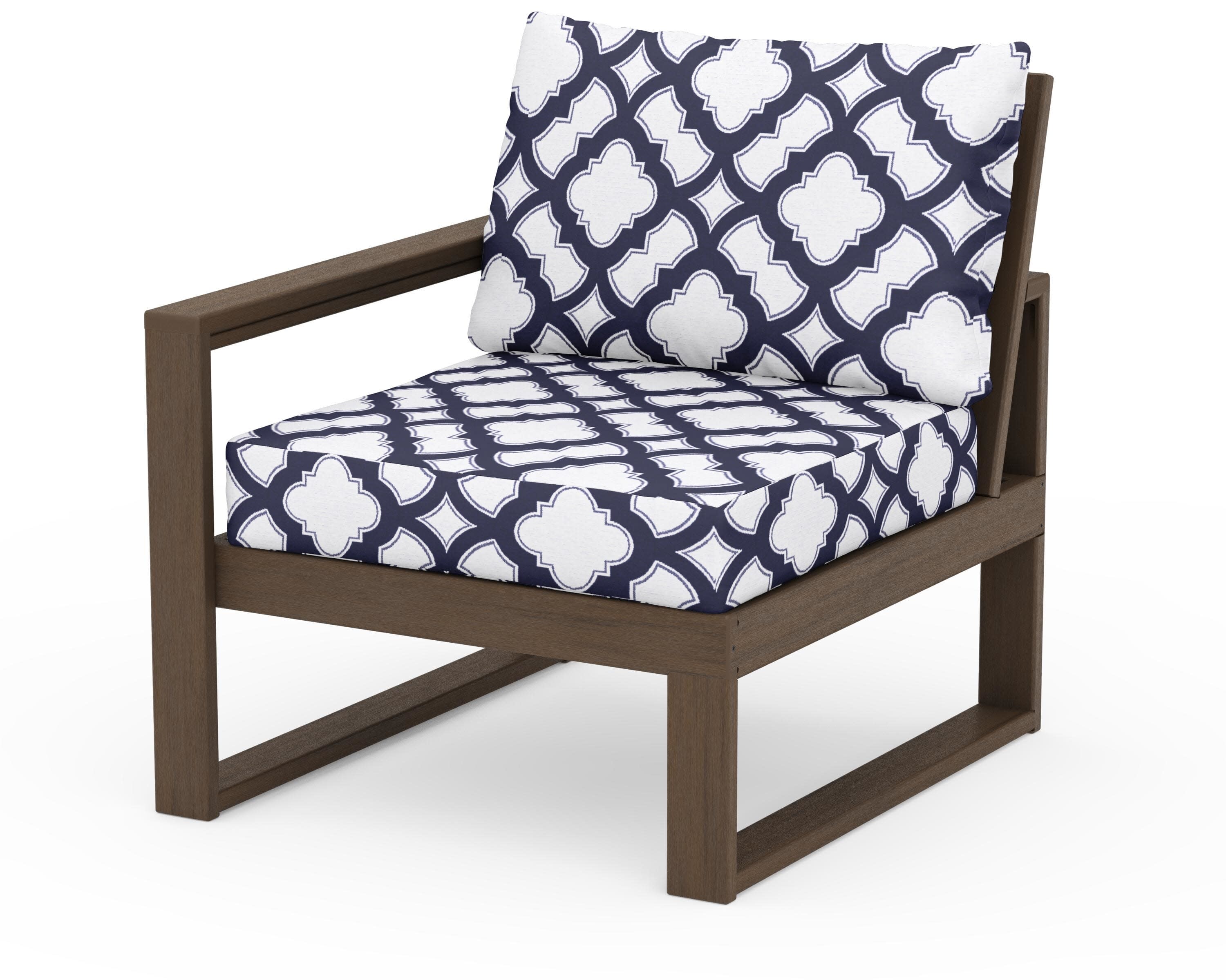 EDGE Modular Left Arm Chair in Kona / Trellis Navy