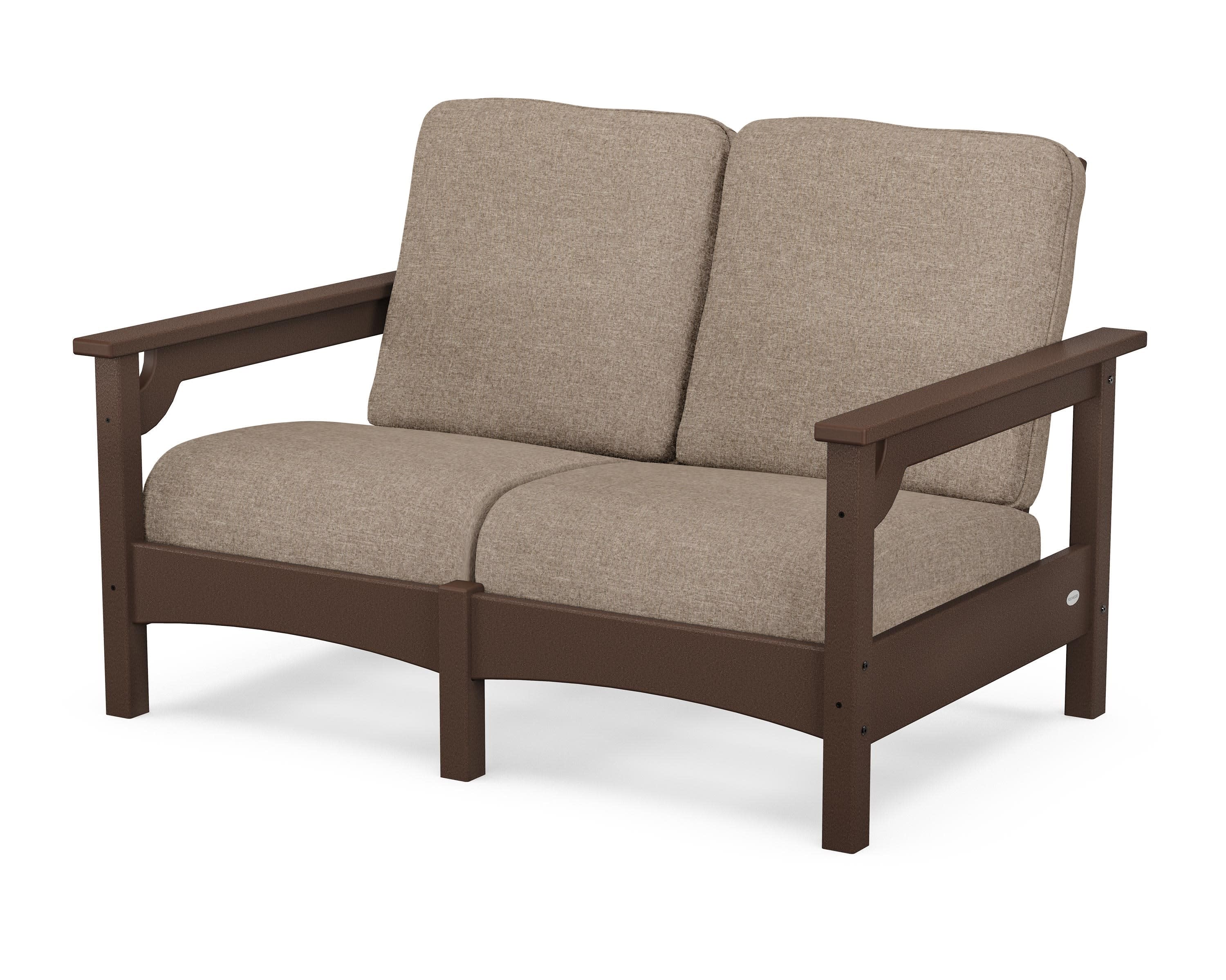 Club Loveseat in Mahogany / Spiced Burlap