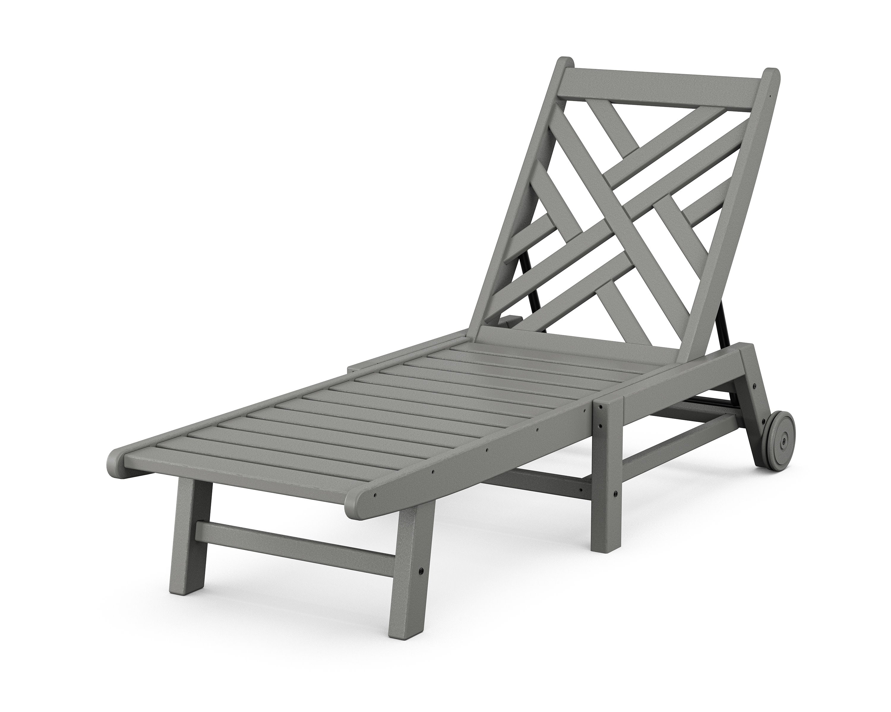 Chippendale Chaise with Wheels in Slate Grey