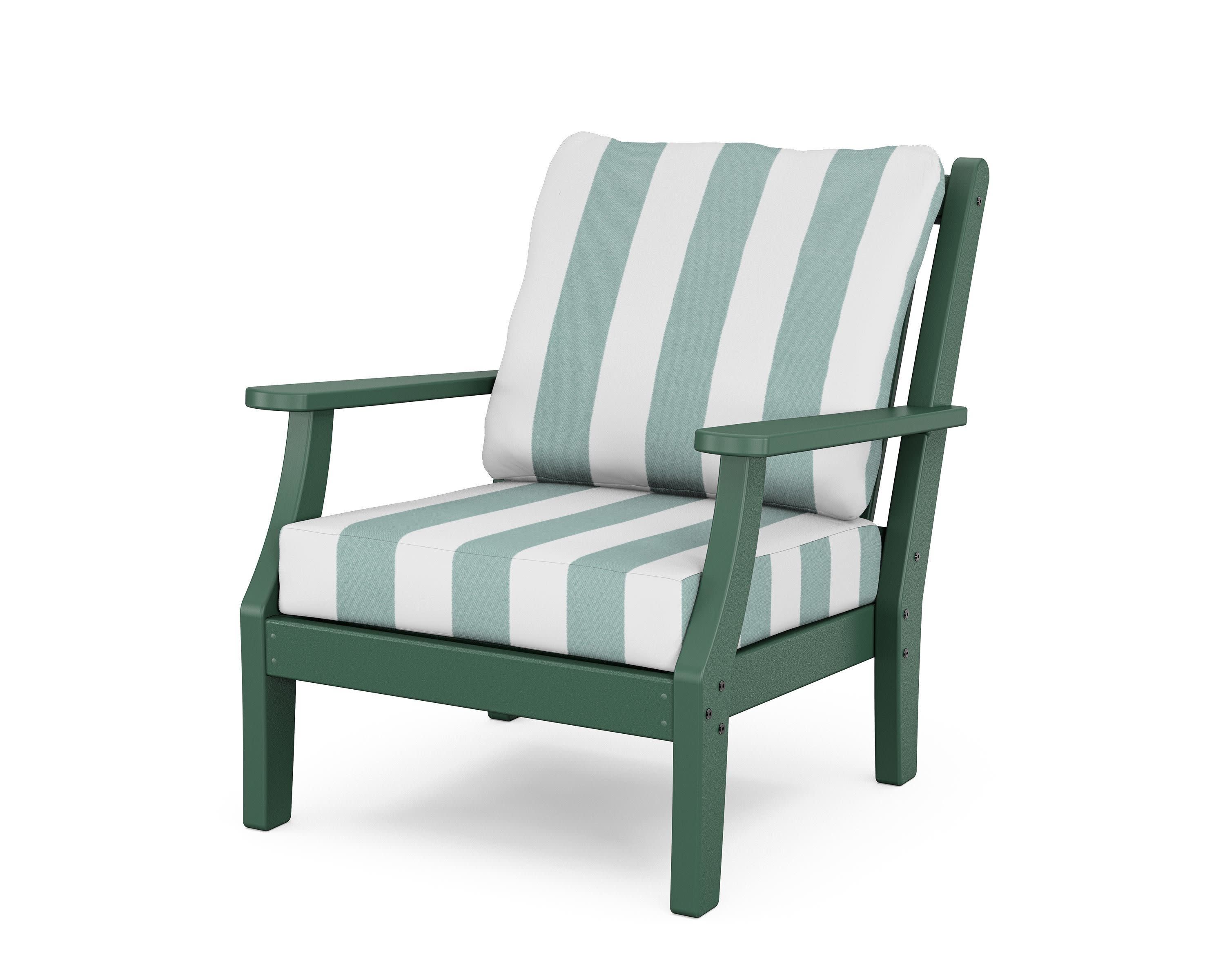 Wovendale Deep Seating Chair in Green / Cabana Stripe Glacier Spa