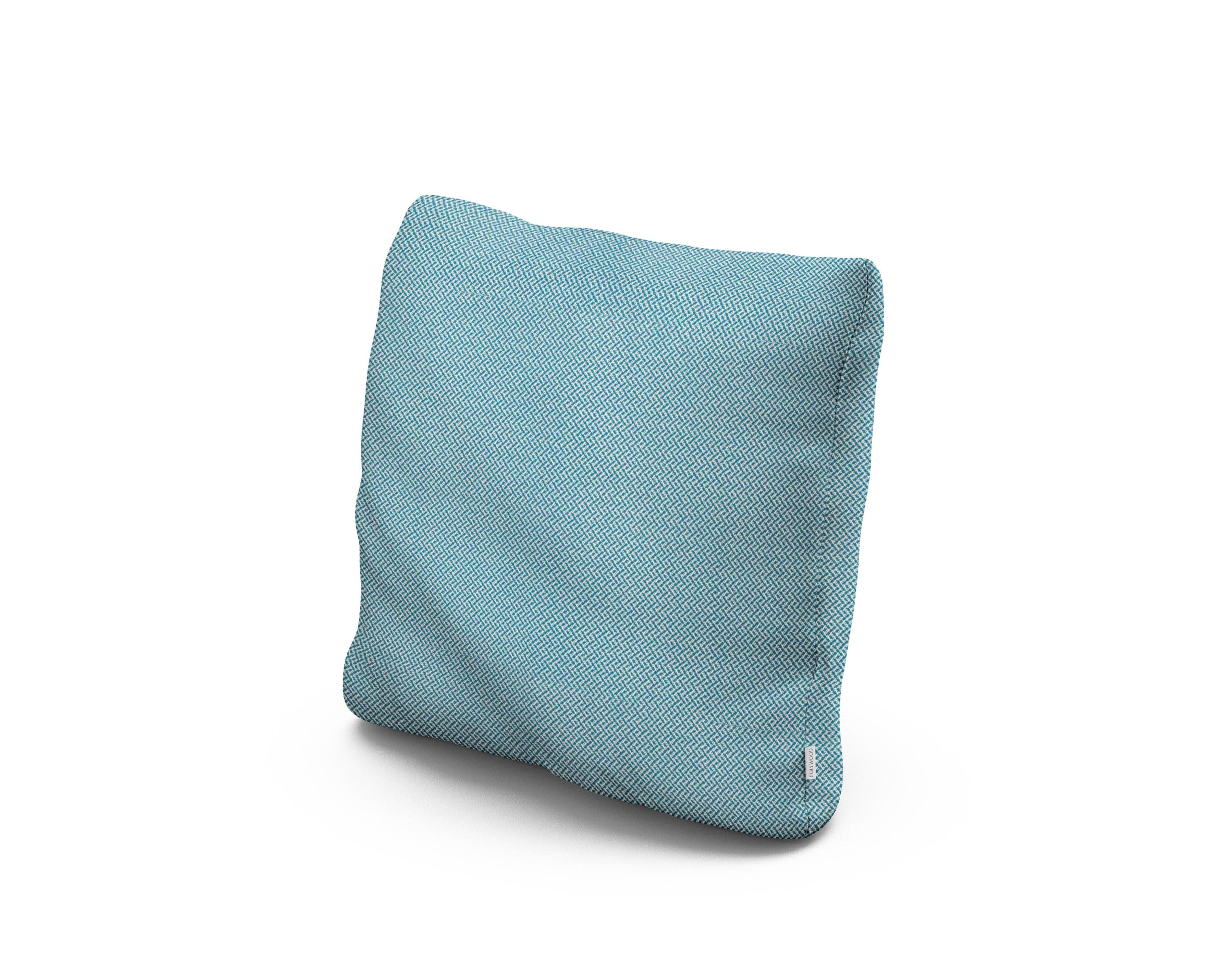 16" Outdoor Throw Pillow in Lattice Sky Blue