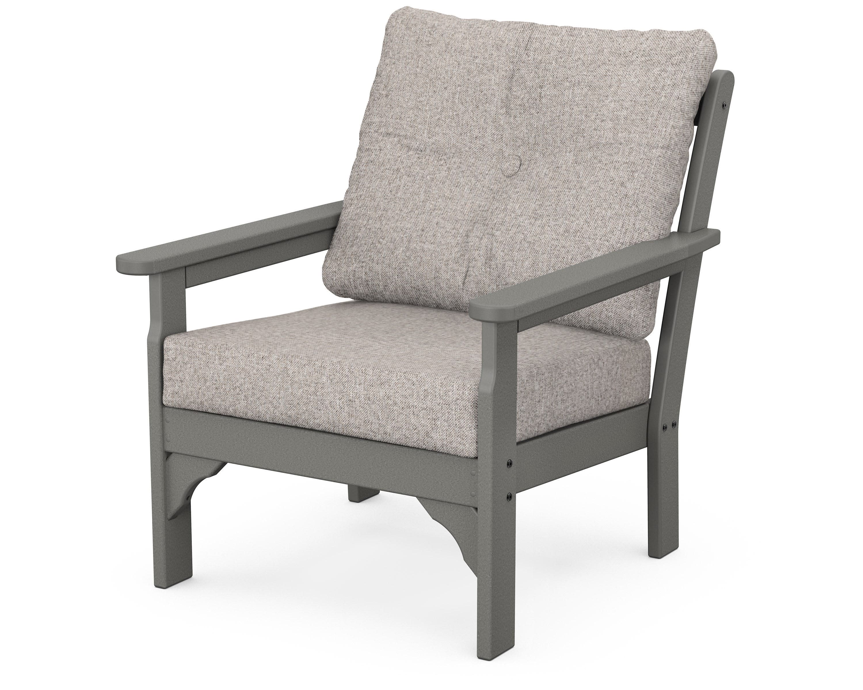 Vineyard Deep Seating Chair in Slate Grey / Weathered Tweed