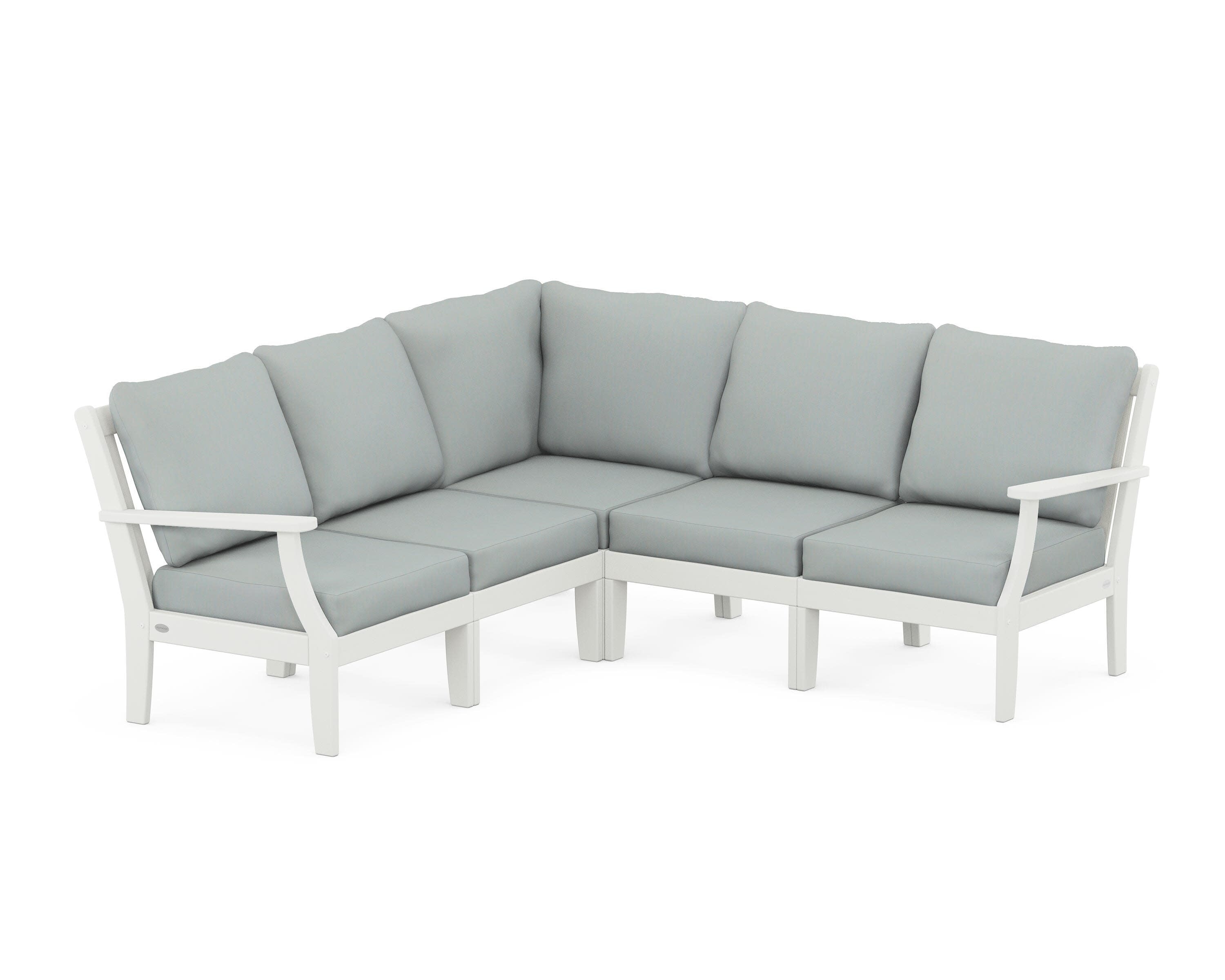 Braxton Modular 5-Piece Deep Seating Set in Vintage White / Spa