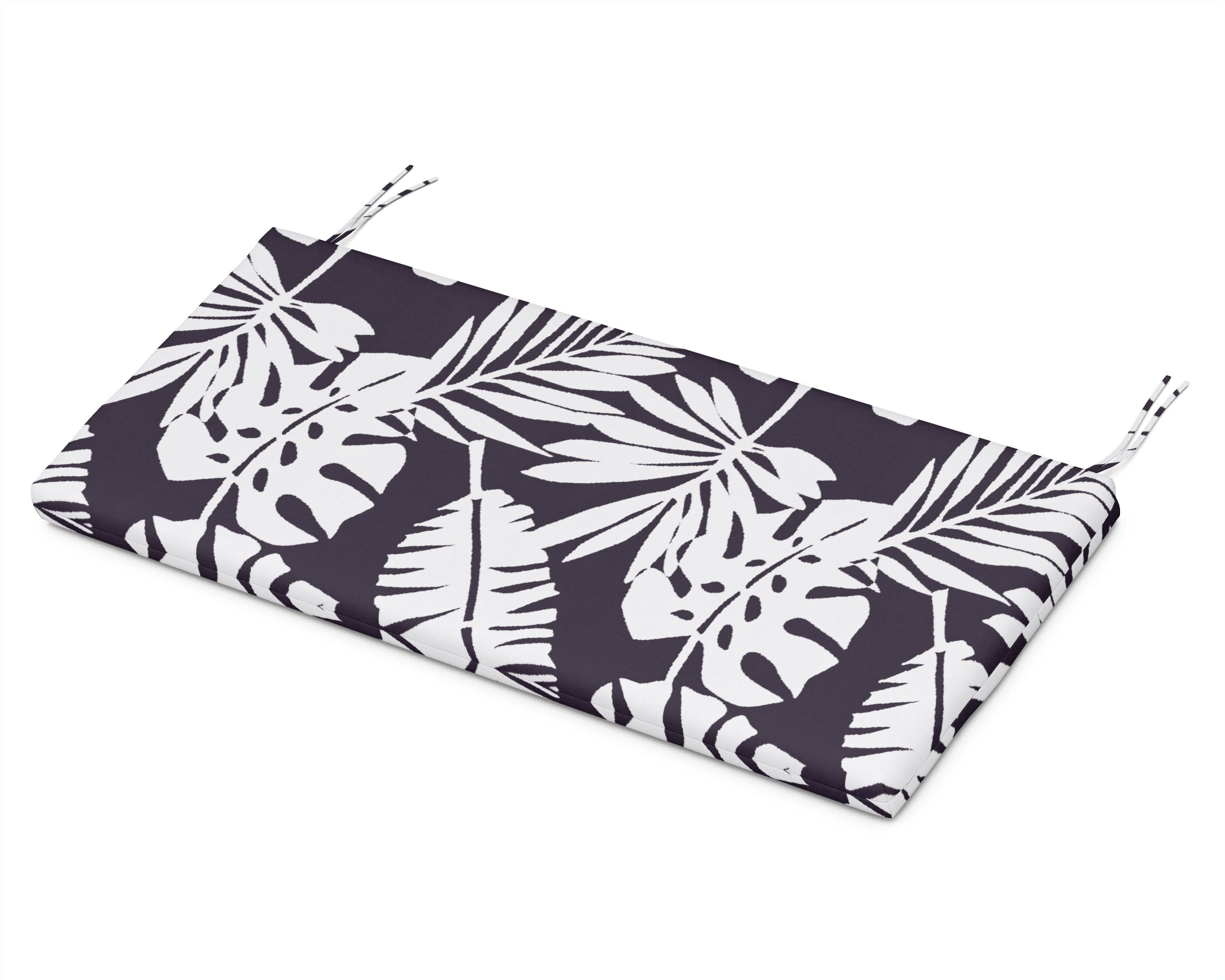 Bench Seat Cushion - 17.5"D x 45.5"W x 2.5"H in Leaf Navy