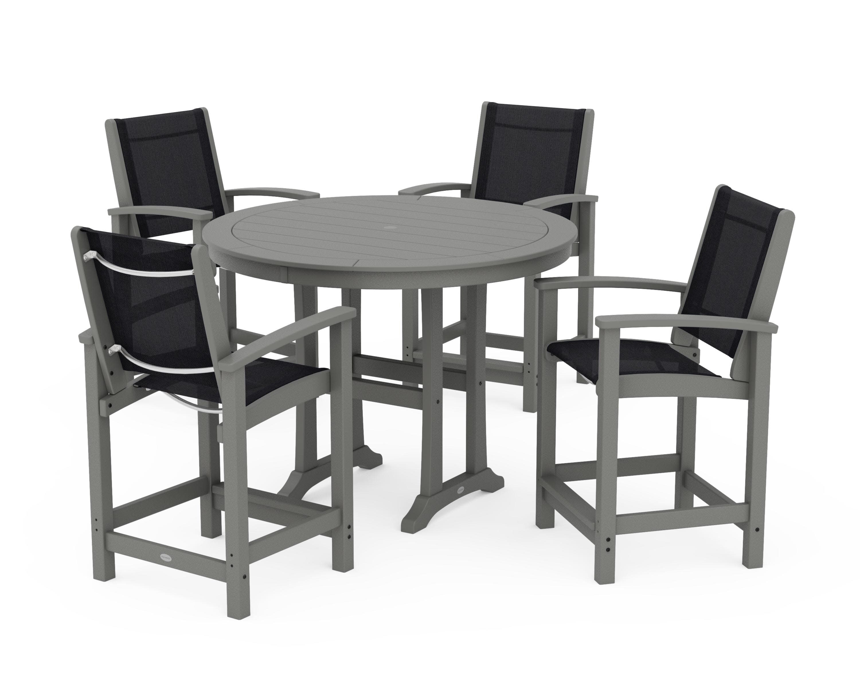 Coastal 5-Piece Counter Set in Slate Grey / Black Sling