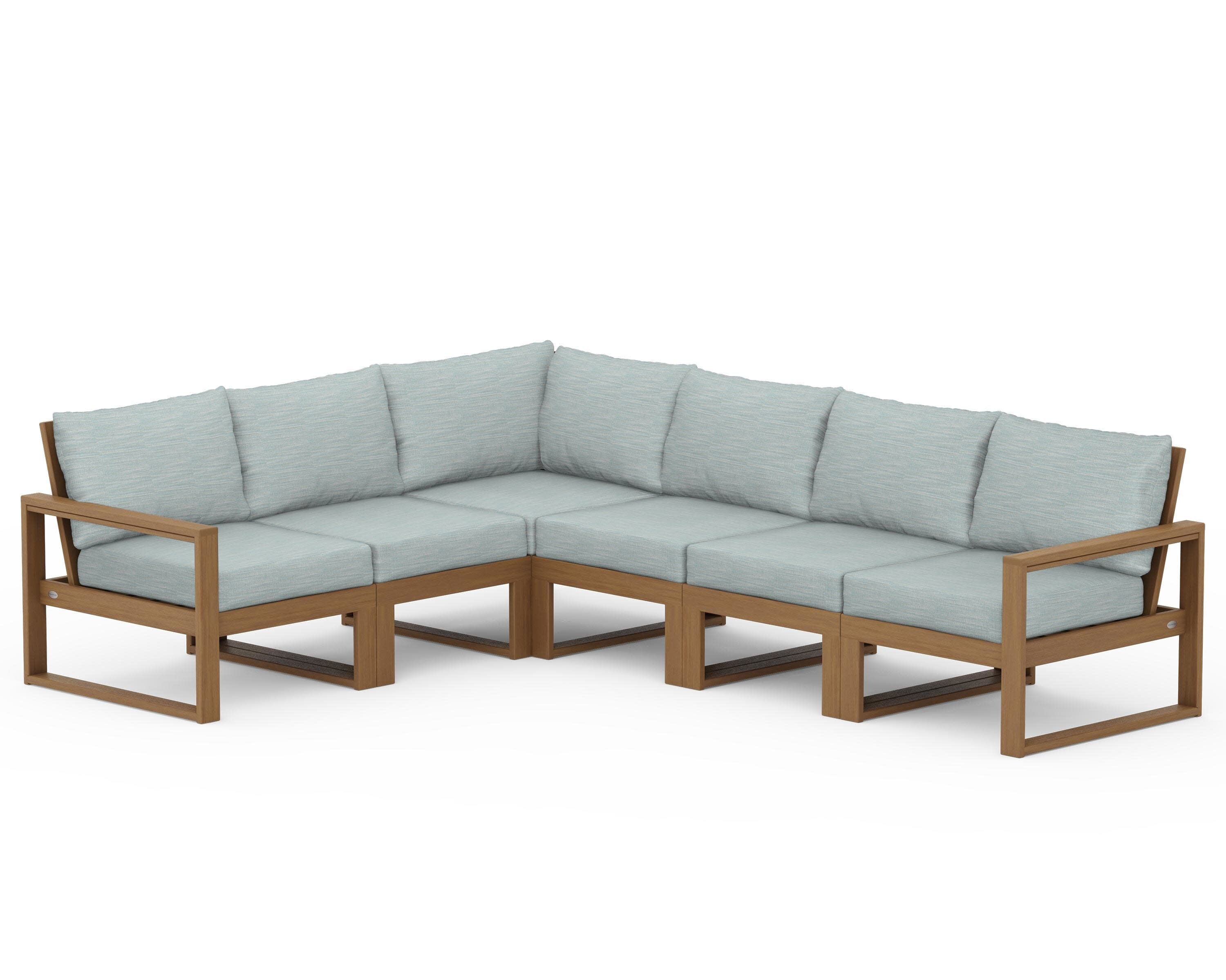EDGE 6-Piece Modular Deep Seating Set in Natural / Soothe Mist