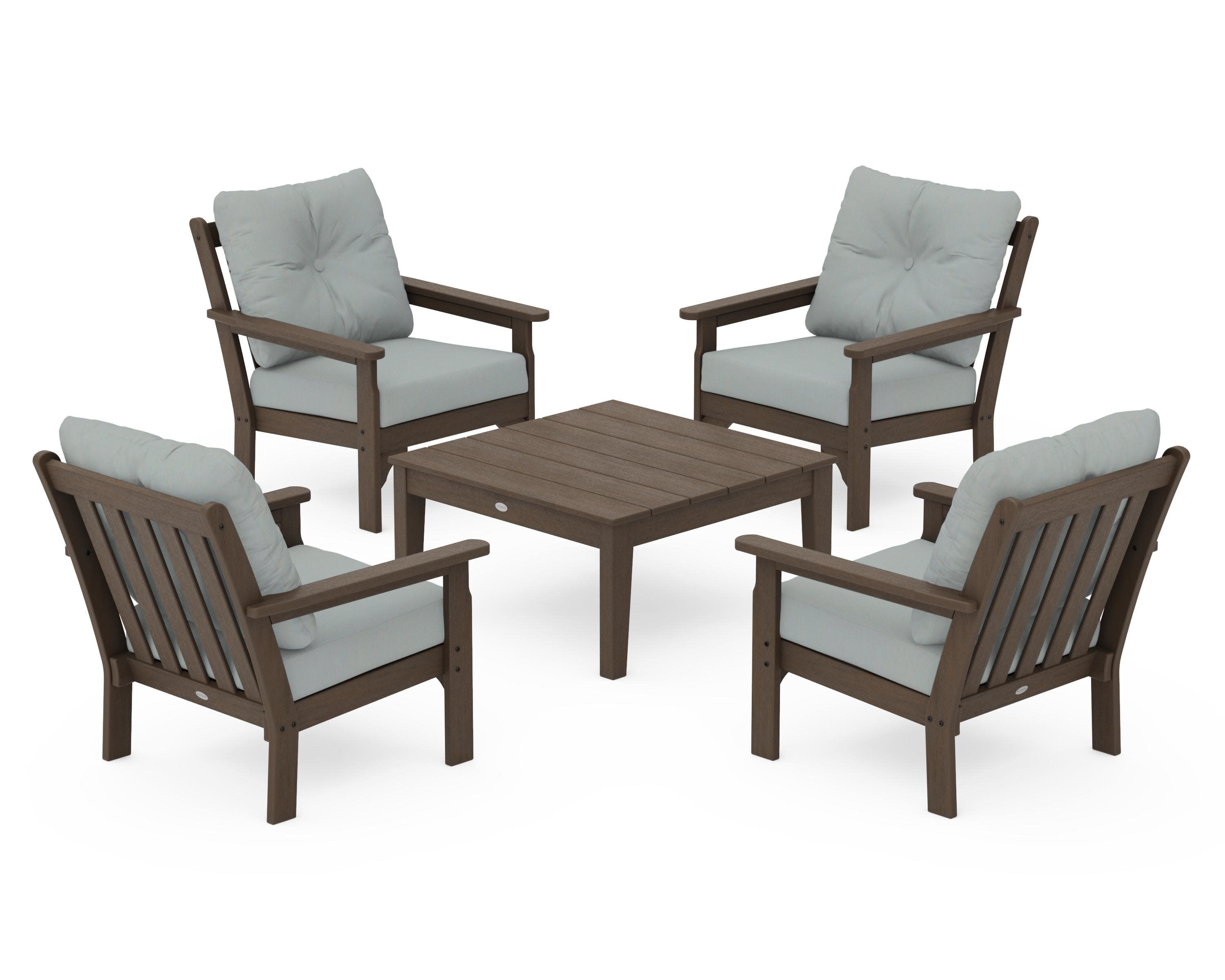 Vineyard 5-Piece Deep Seating Conversation Set in Kona / Spa