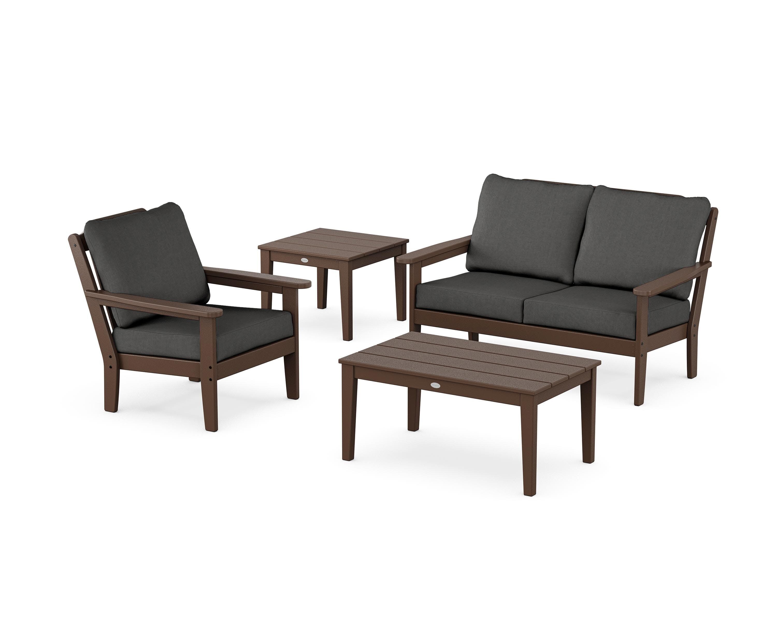 Wovendale 4-Piece Deep Seating Set in Mahogany / Spectrum Carbon