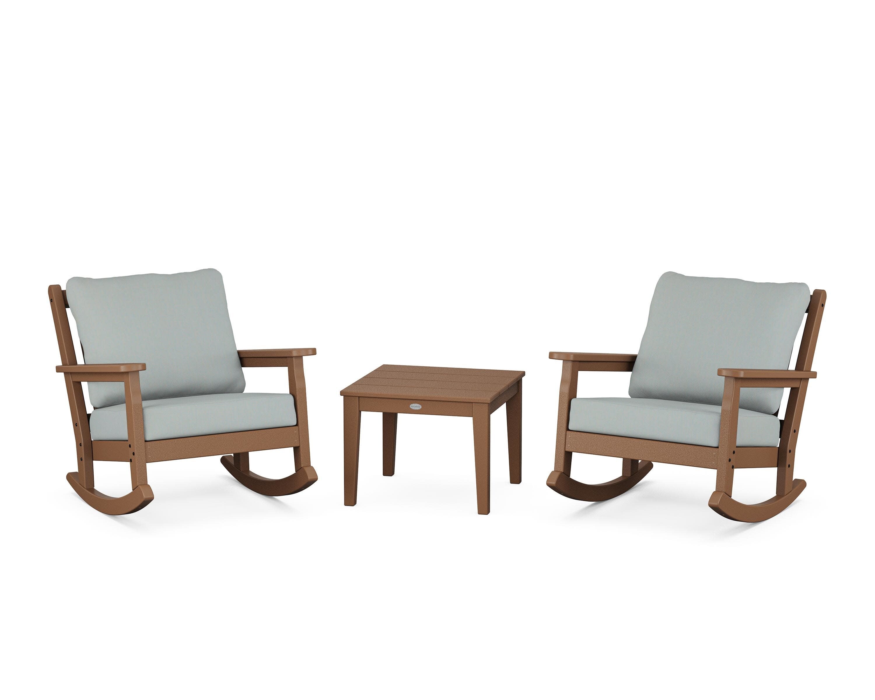 Chippendale 3-Piece Deep Seating Rocker Set in Teak / Spa