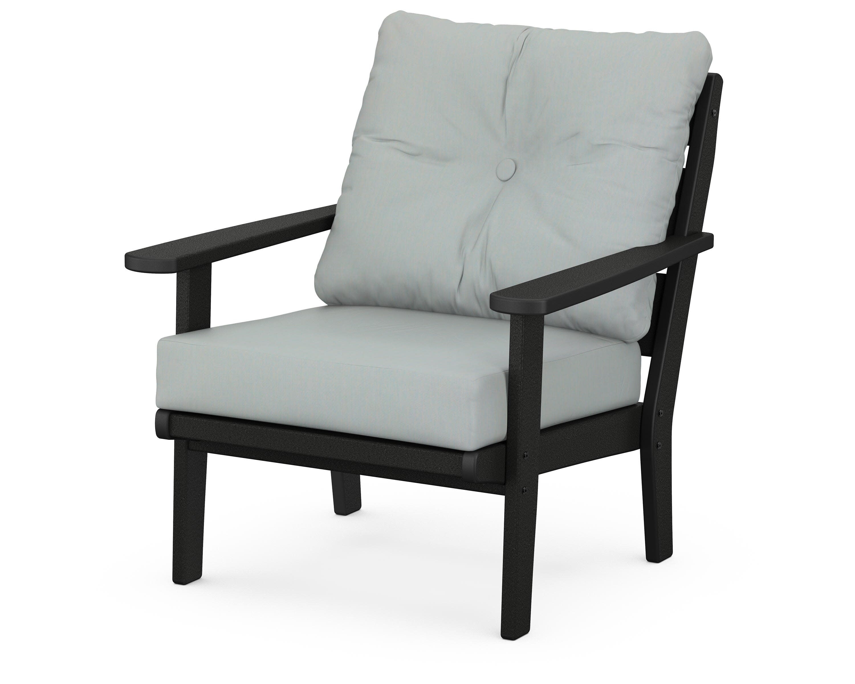 Lakeside Deep Seating Chair in Black / Spa