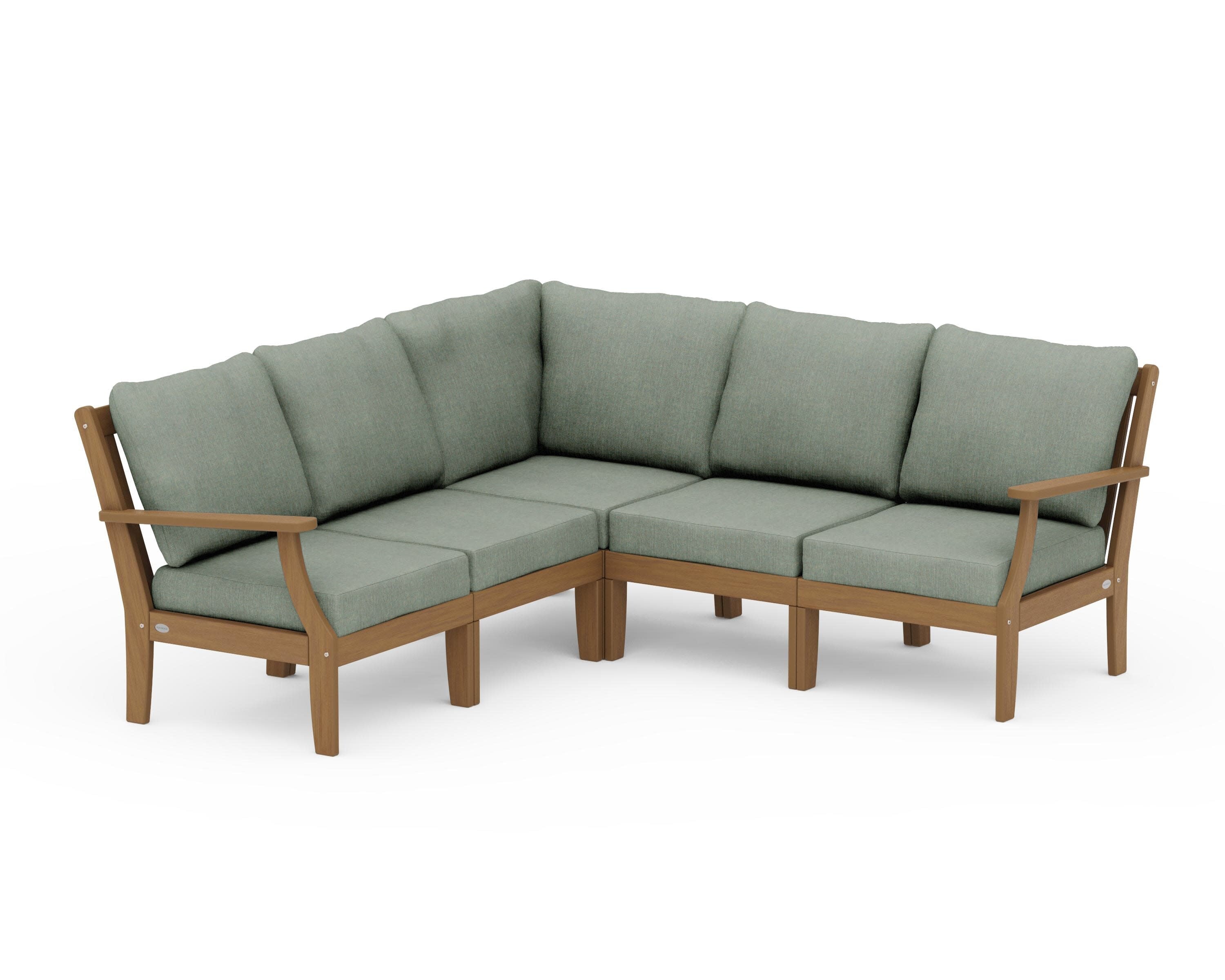 Braxton Modular 5-Piece Deep Seating Set in Natural / Cast Sage