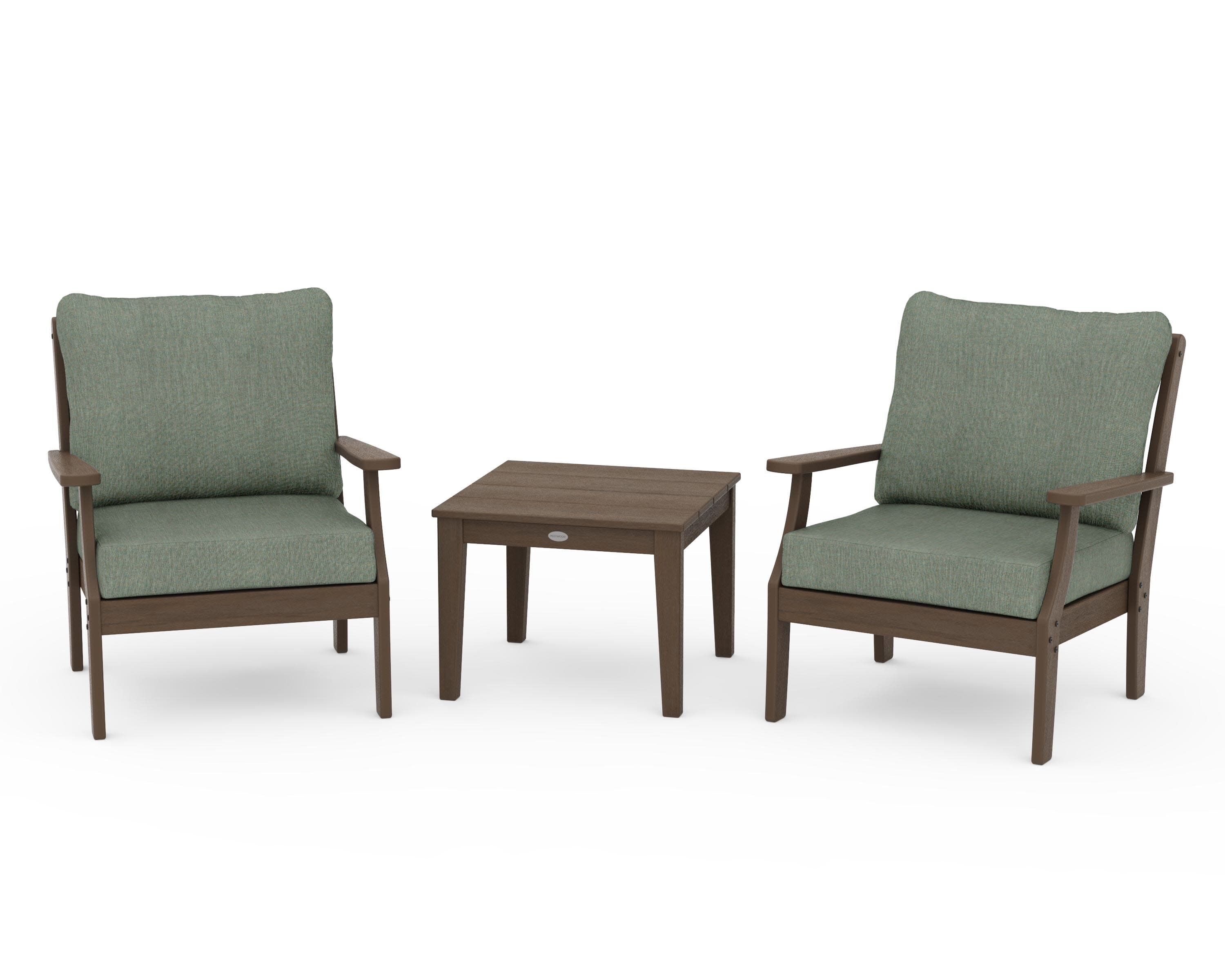 Braxton 3-Piece Deep Seating Set in Kona / Cast Sage