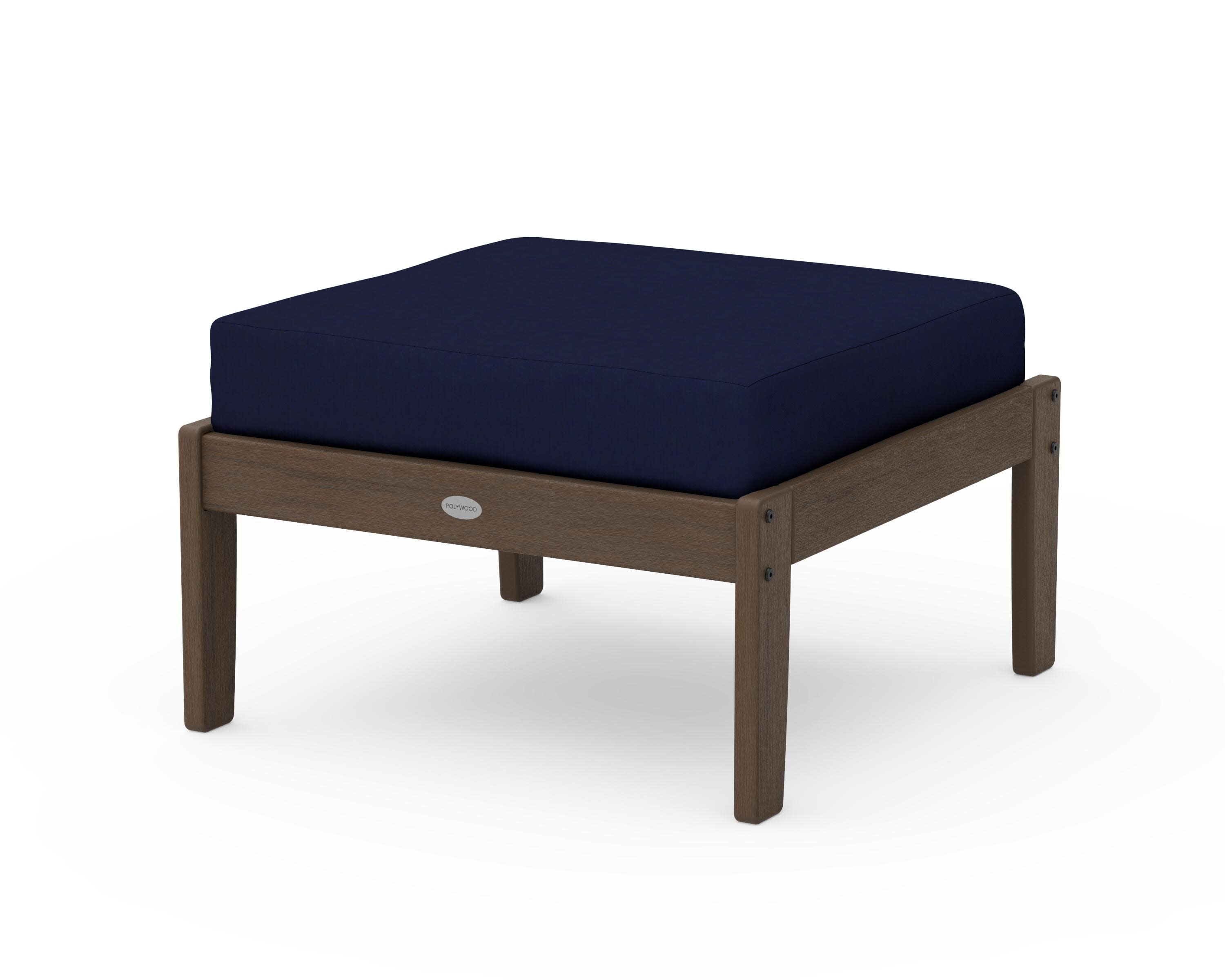 Braxton Deep Seating Ottoman in Kona / Navy