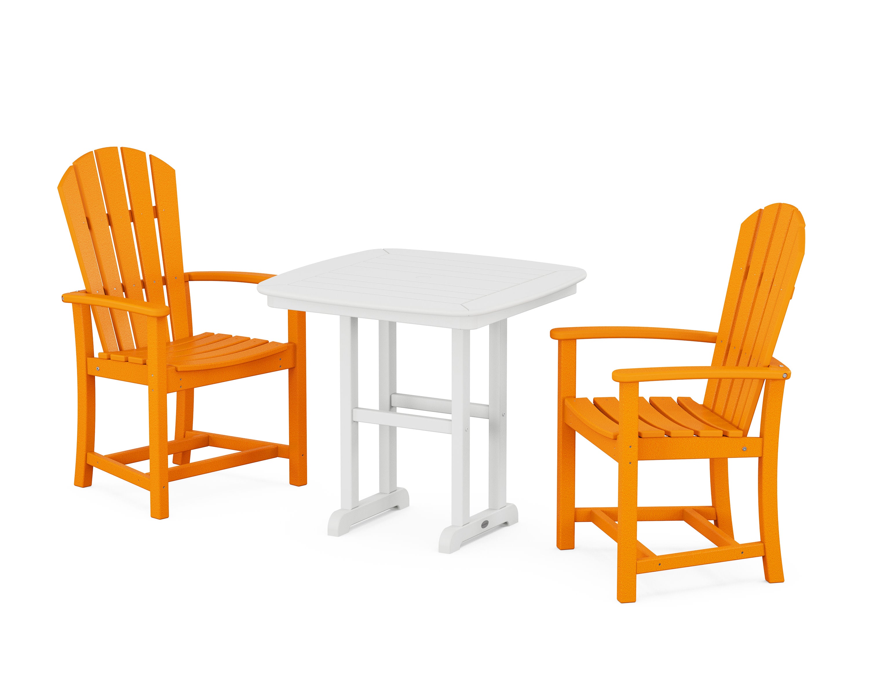 Palm Coast 3-Piece Dining Set in Tangerine / White